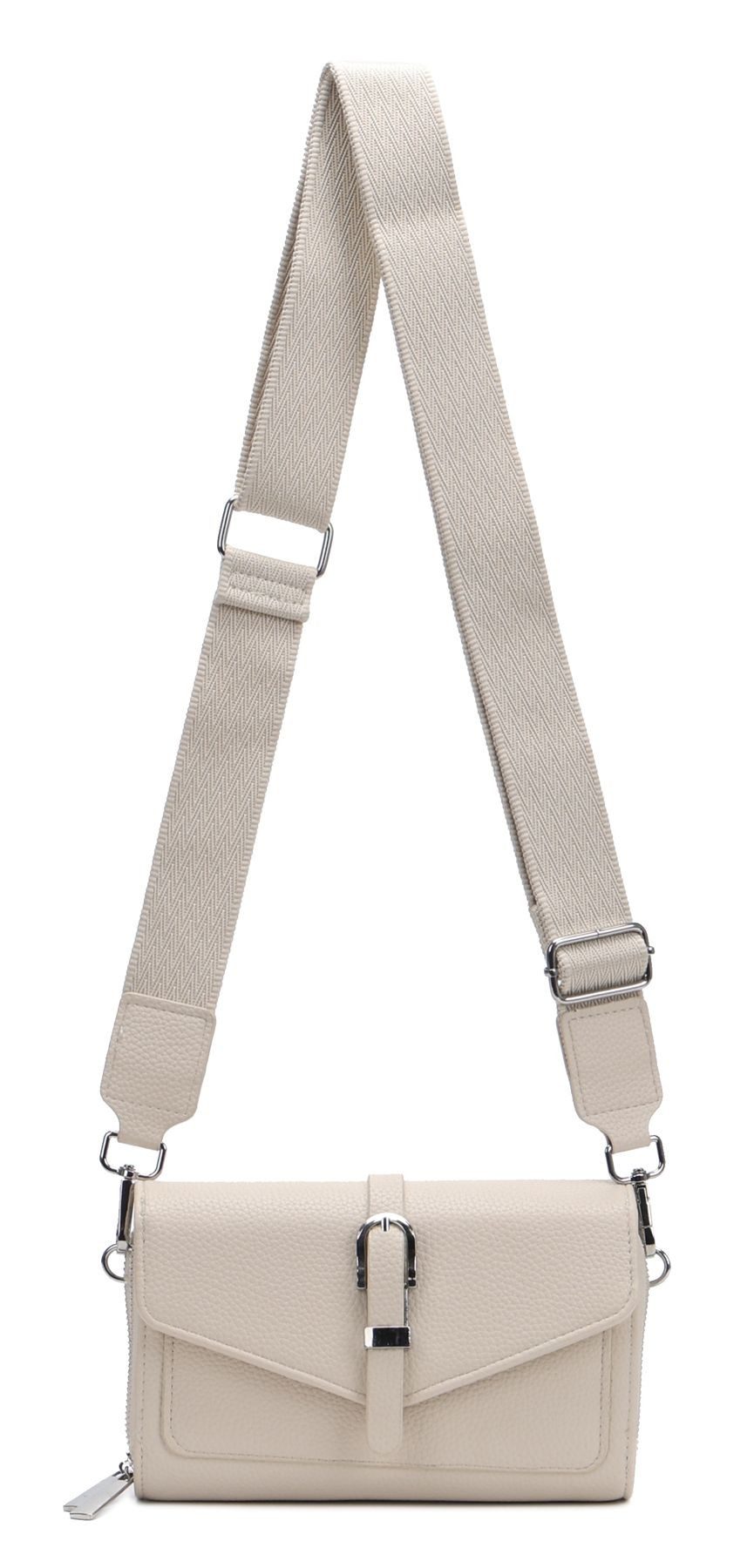 ITALYSHOP24 Schultertasche Damen Umhängetasche CrossBody Clutch Brusttasche Geldbörse Handytasche (einer Tasche mit einem breitem Muster Stoffgurt/Umhängeband), Bodybag Geldtasche Muster Taschengurt, leicht Gewicht