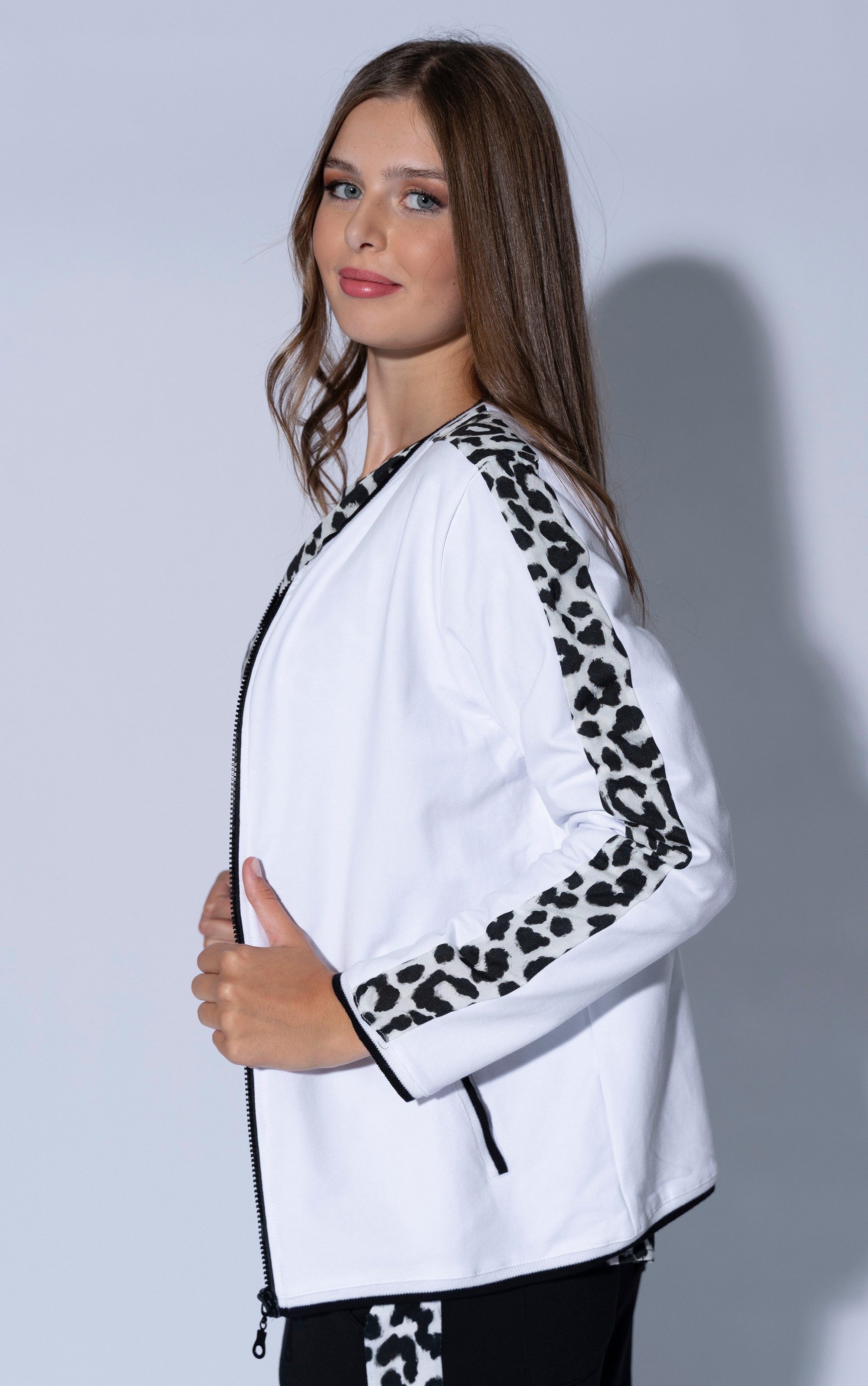 Passioni Sommerjacke Cardigan mit Leopardendetail günstig online kaufen