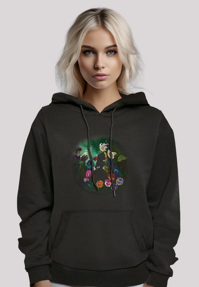 F4NT4STIC Kapuzenpullover Disney Alice im Wunderland Black Flower Premium  Qualität