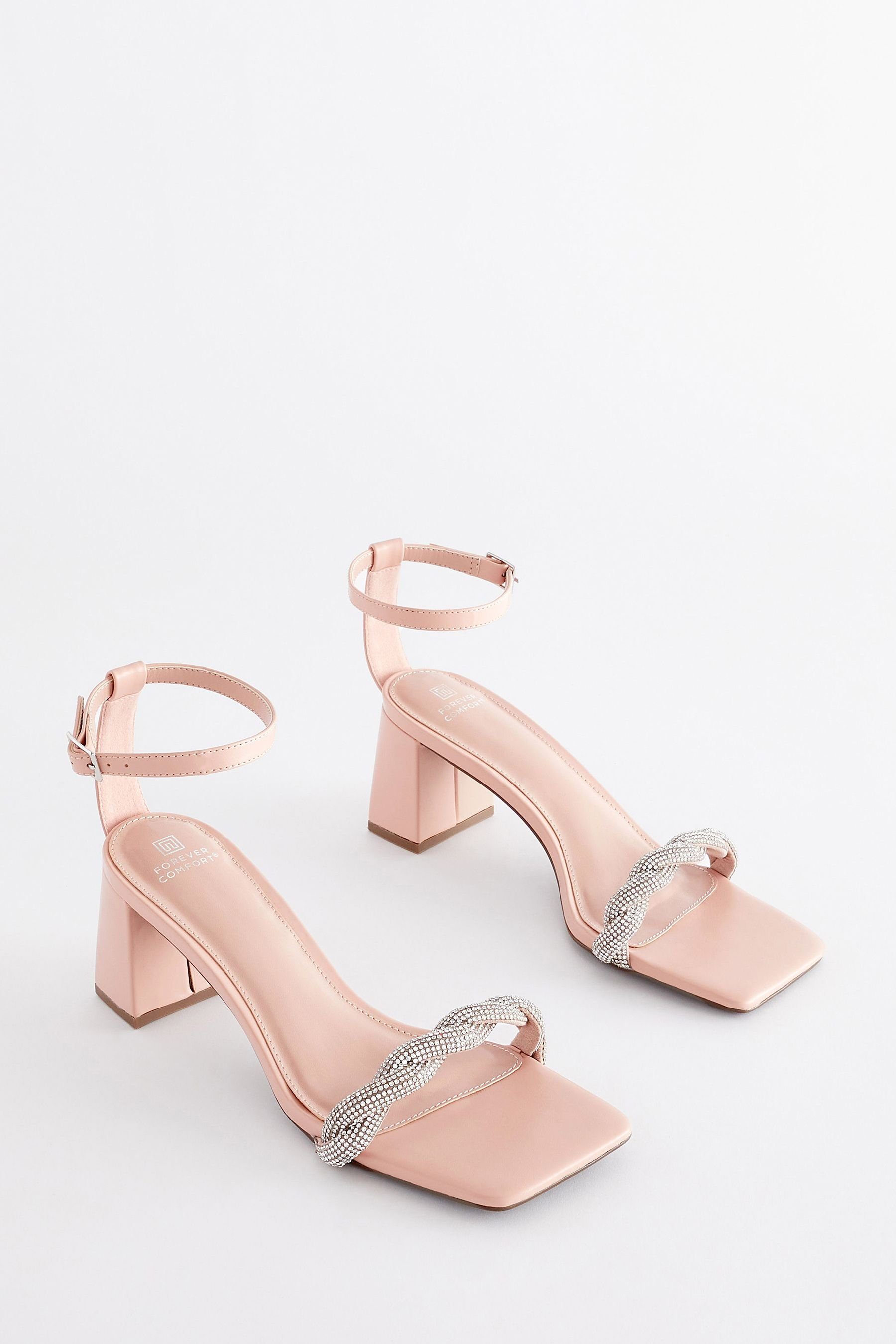 mit Nougat Schmuckstein Sandaletten Forever Sandalette Pink Next (1-tlg) Comfort®