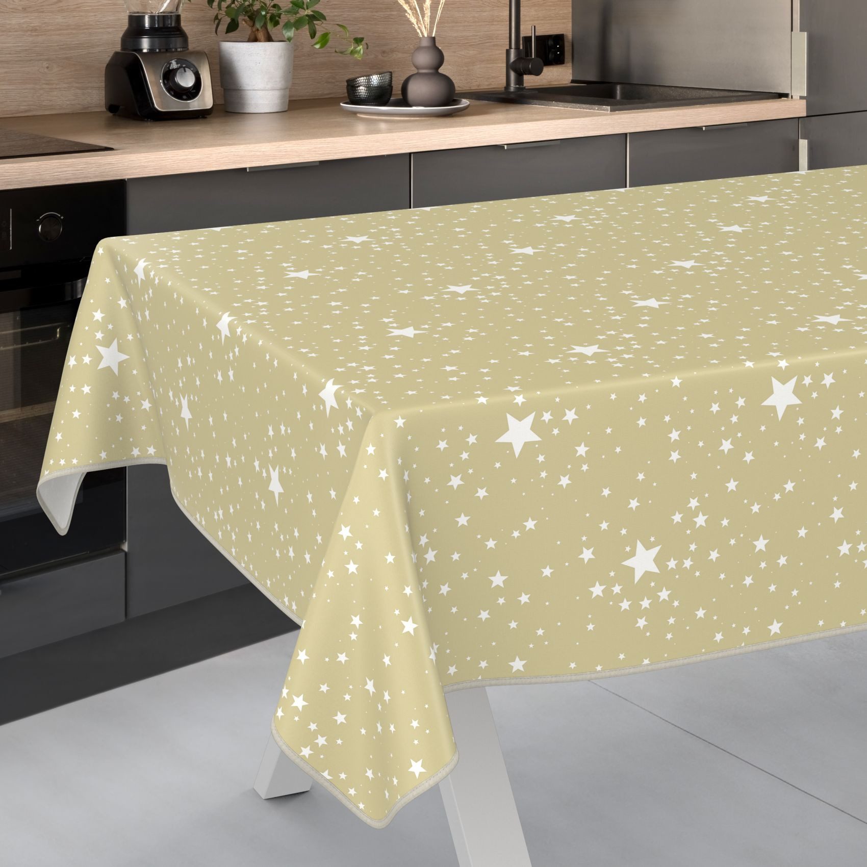 ANRO Tischdecke Wachstuch abwaschbar Sterne Tischwäsche günstig online kaufen