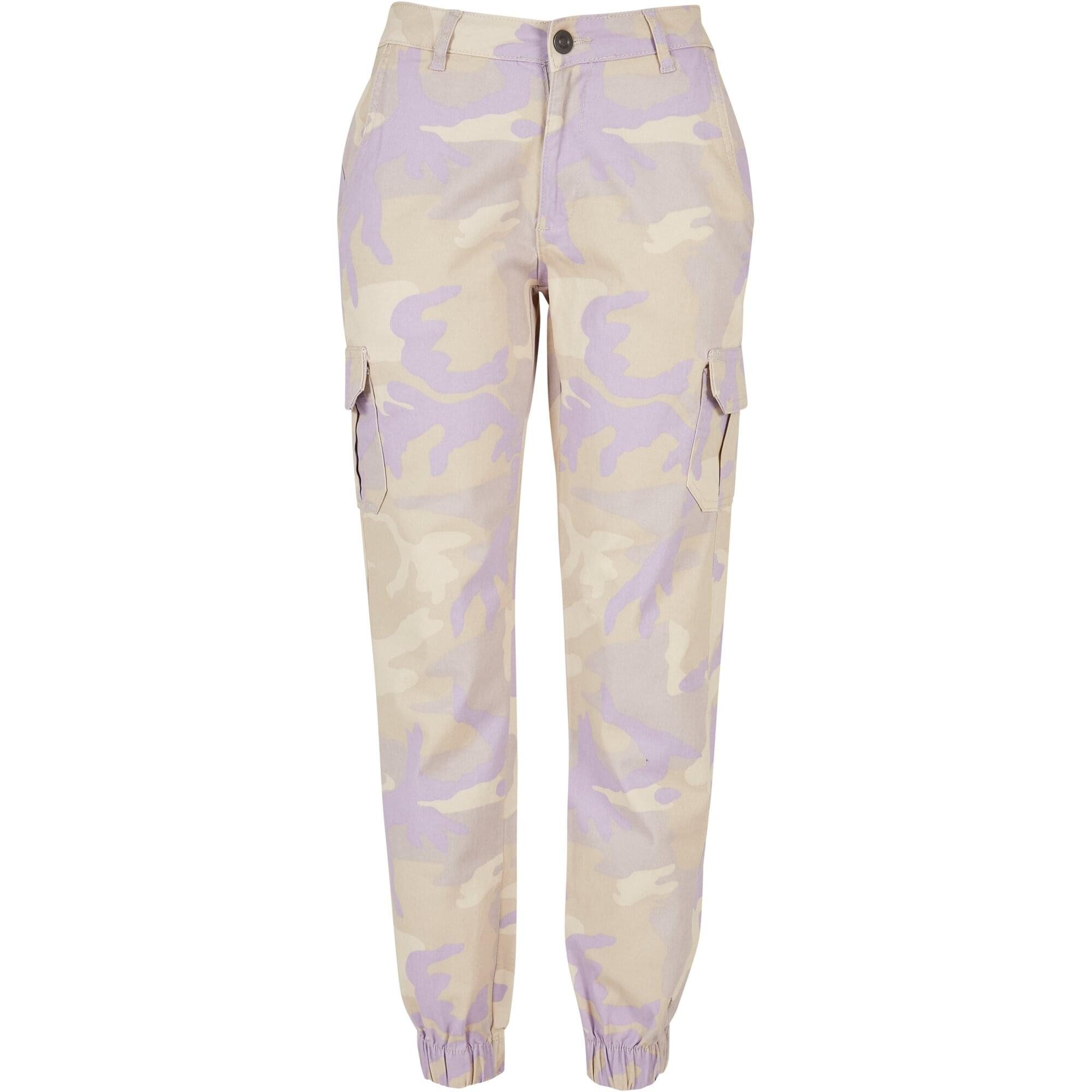URBAN CLASSICS Cargohose Damen Ladies High Waist Camo Cargo Pants