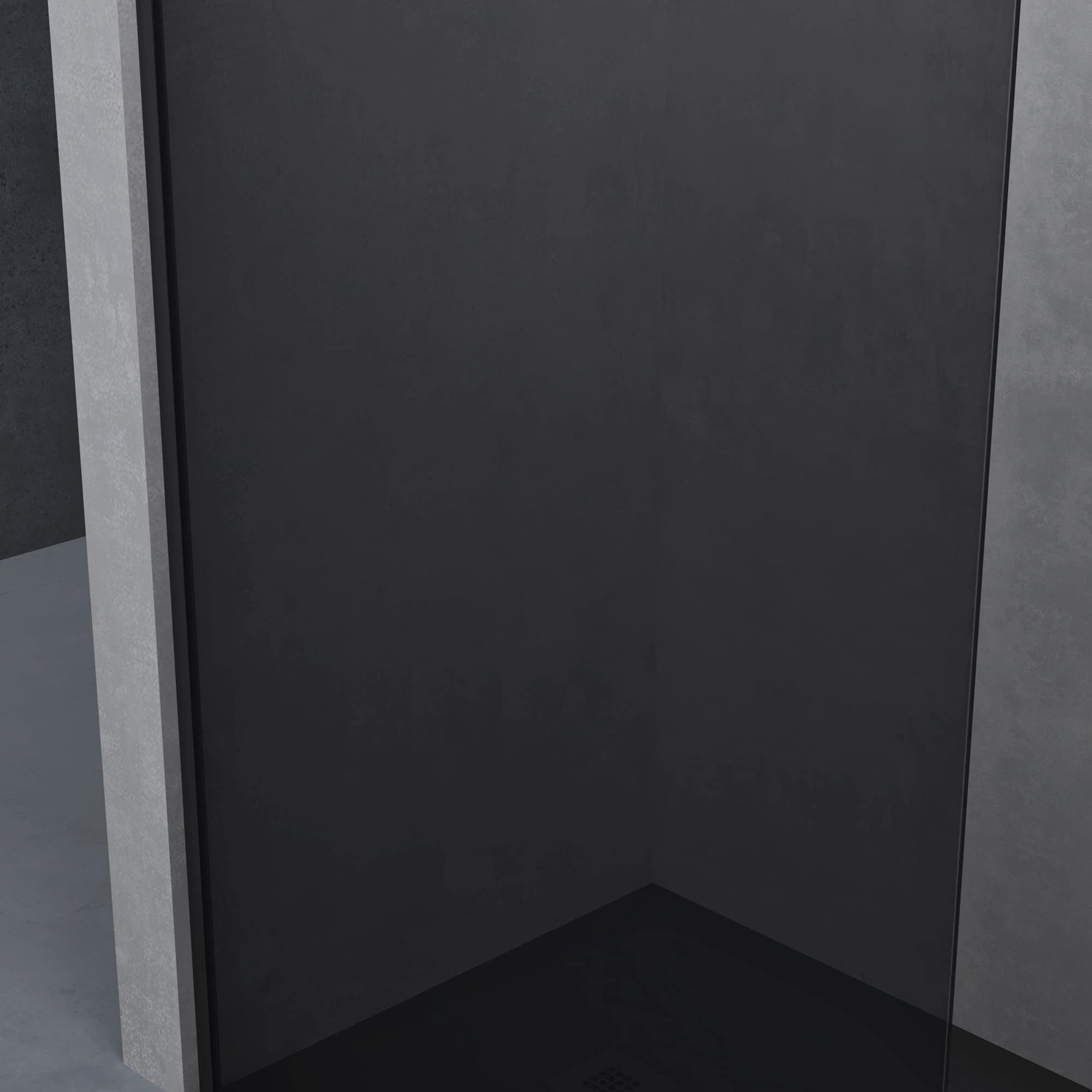 doporro Walk-in-Dusche Duschwand für Dusche Duschabtrennung schwarz Profil mit Nano Glas, Einscheibensicherheitsglas