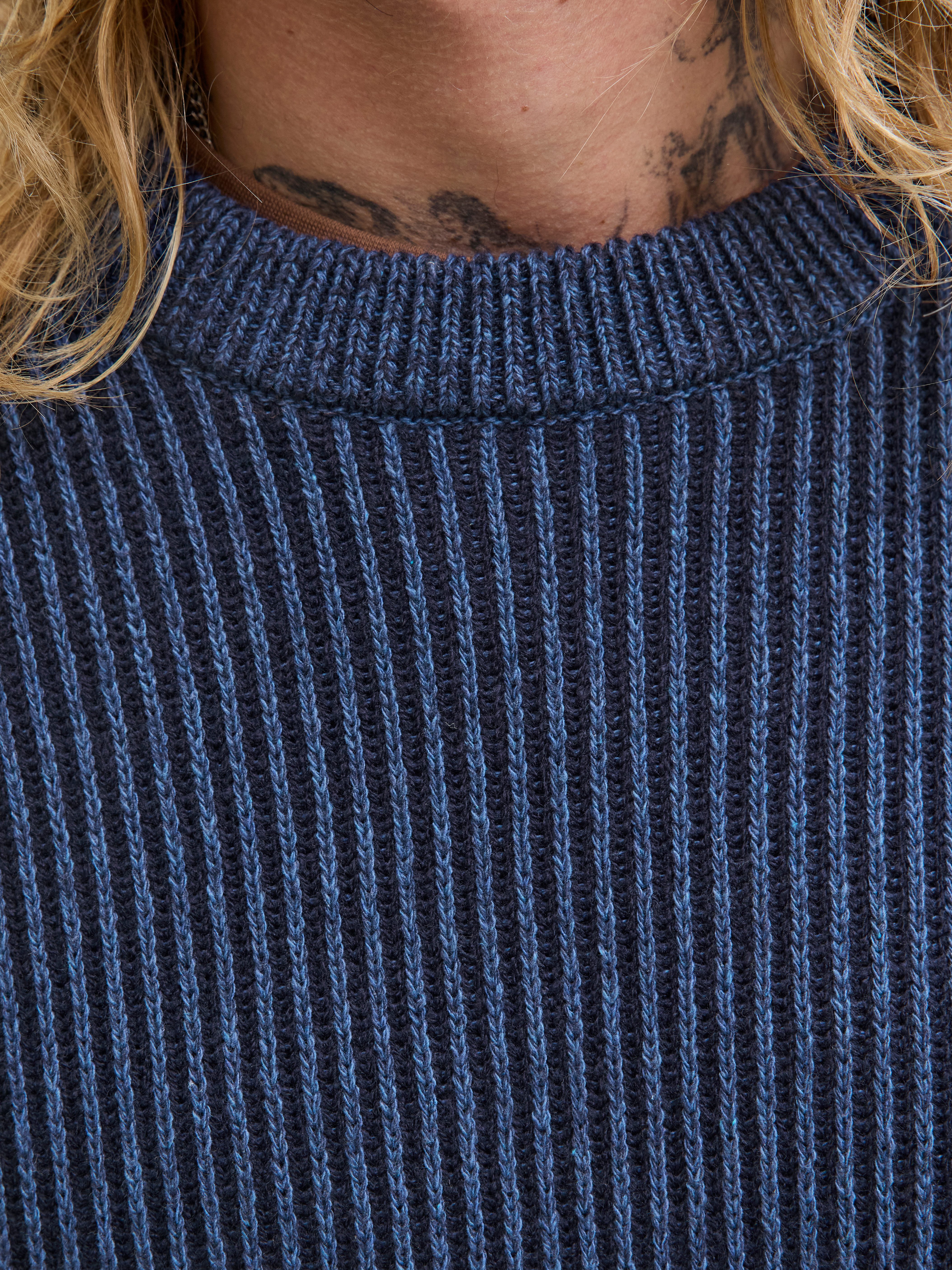 Jack & Jones Rundhalspullover JJEDOVER KNIT CREW NECK SN Baumwollmischung, günstig online kaufen