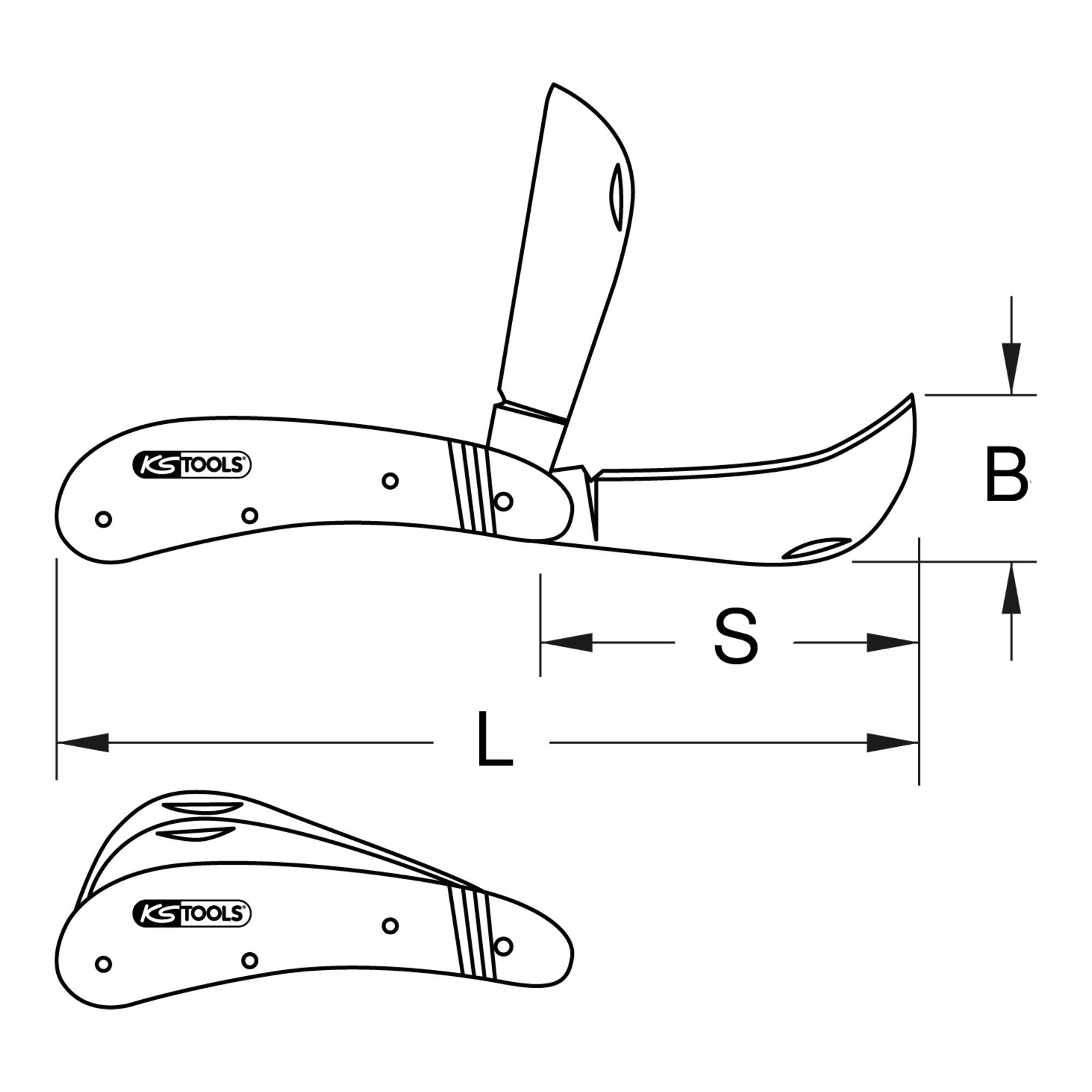 KS Tools Elektriker-Klappmesser KS Tools Elektriker-Klappmesser, 1 Sichel- und eine gerade Klinge