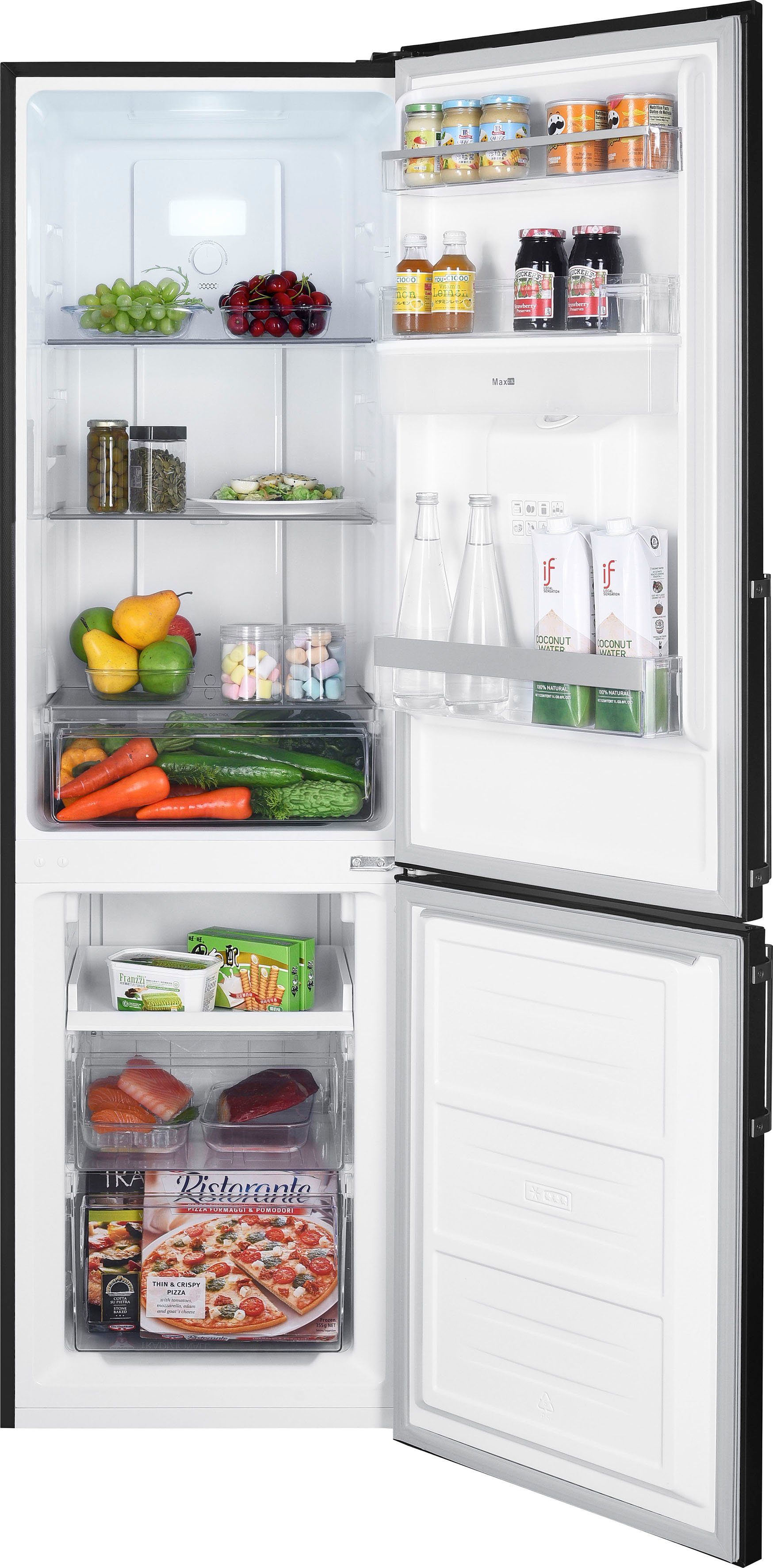 Combinație frigider/congelator hanseatic HKGK17954DNFWDBI, 179,5 cm înălțime, 54 cm lățime, NoFrost, dozator de apă, alarmă ușă