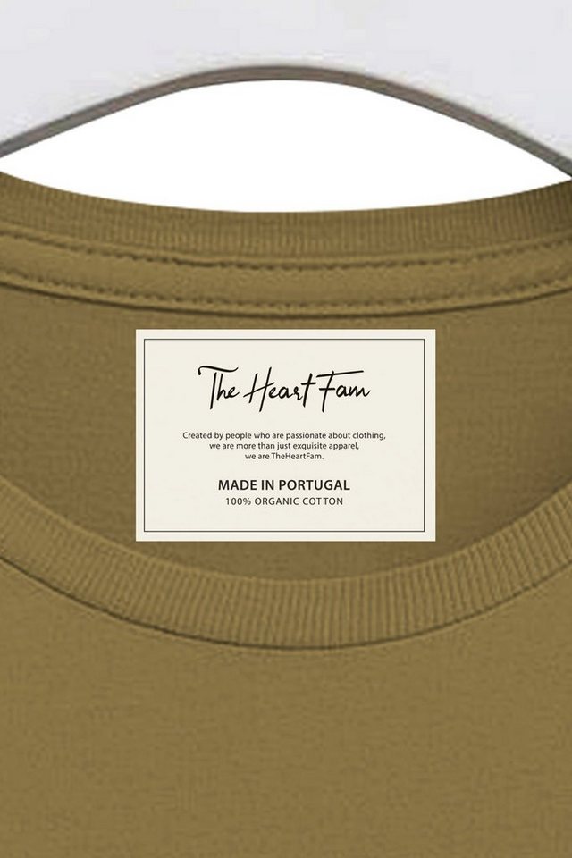 TheHeartFam T-Shirt Nachhaltiges Bio-Baumwolle T-Shirt Navy Grün Classic  Herren Frauen (1-tlg) Hergestellt in Portugal / Familienunternehmen