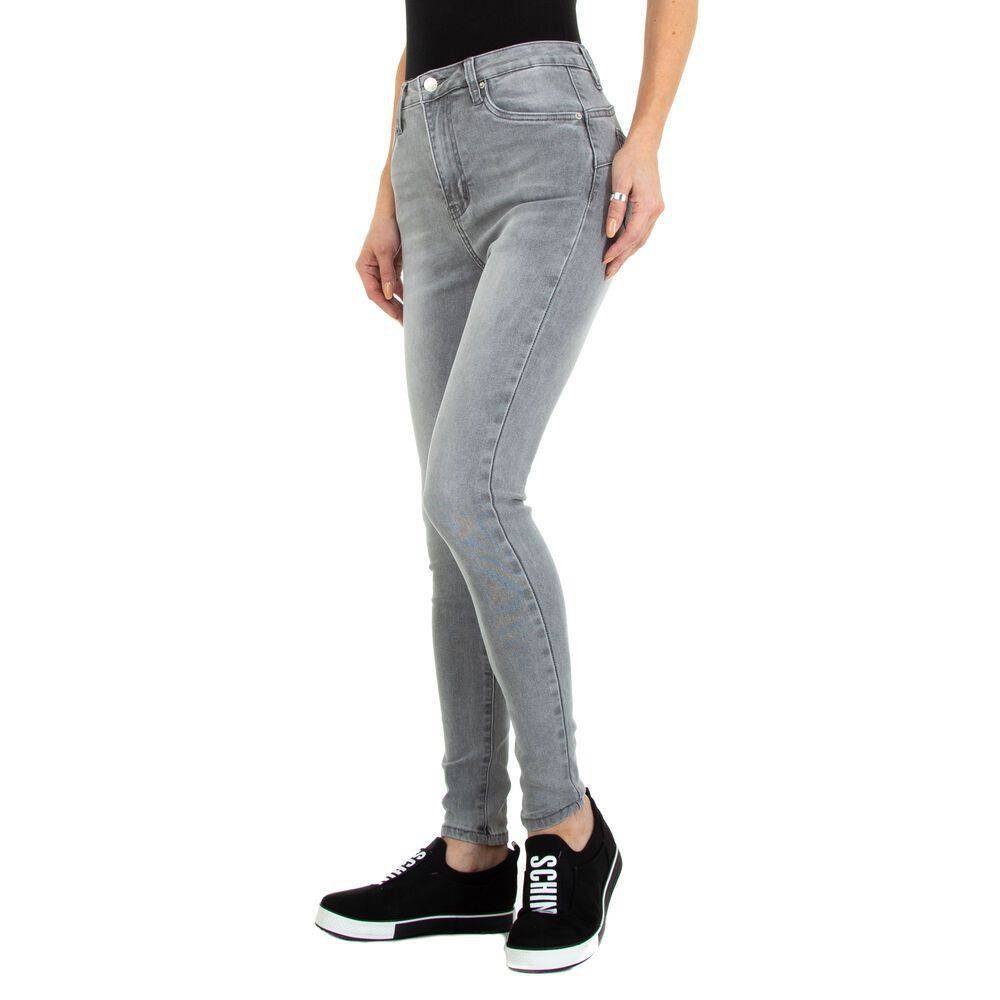 Grau Freizeit Damen in Ital-Design Skinny-fit-Jeans Stretch Jeans Skinny