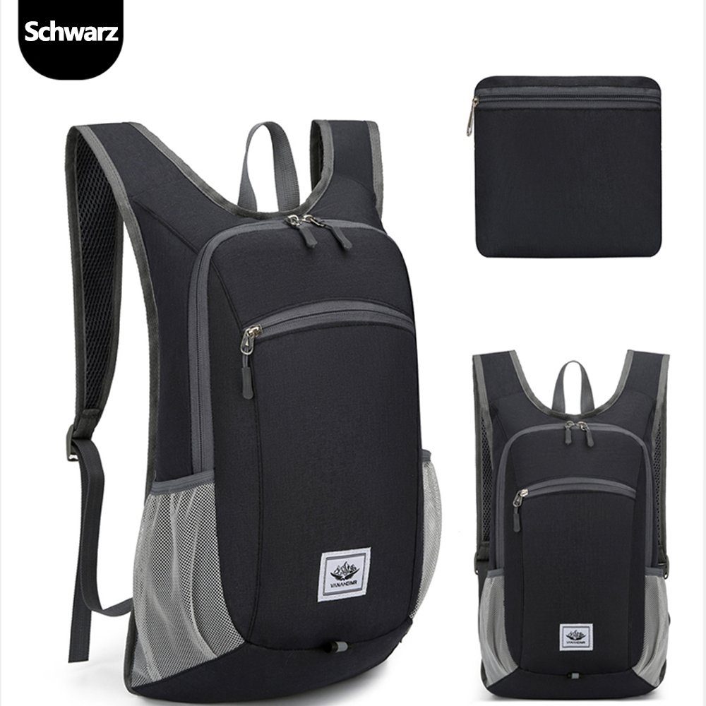 OKWISH Sportrucksack Mini Sporttasche Reiserucksack Freizeitrucksack Gefaltet nur 17x18x2cm (zu Handytasche verformbar Sport Tasche Schule Uni Rucksack Rucksäcke, faltbar, Sportrucksäcke, Sport Rucksack, Wanderrucksack, Schulrucksack), Radfahren Wochenendausflug Wandern Camping Übernachtung Outdoor Sport