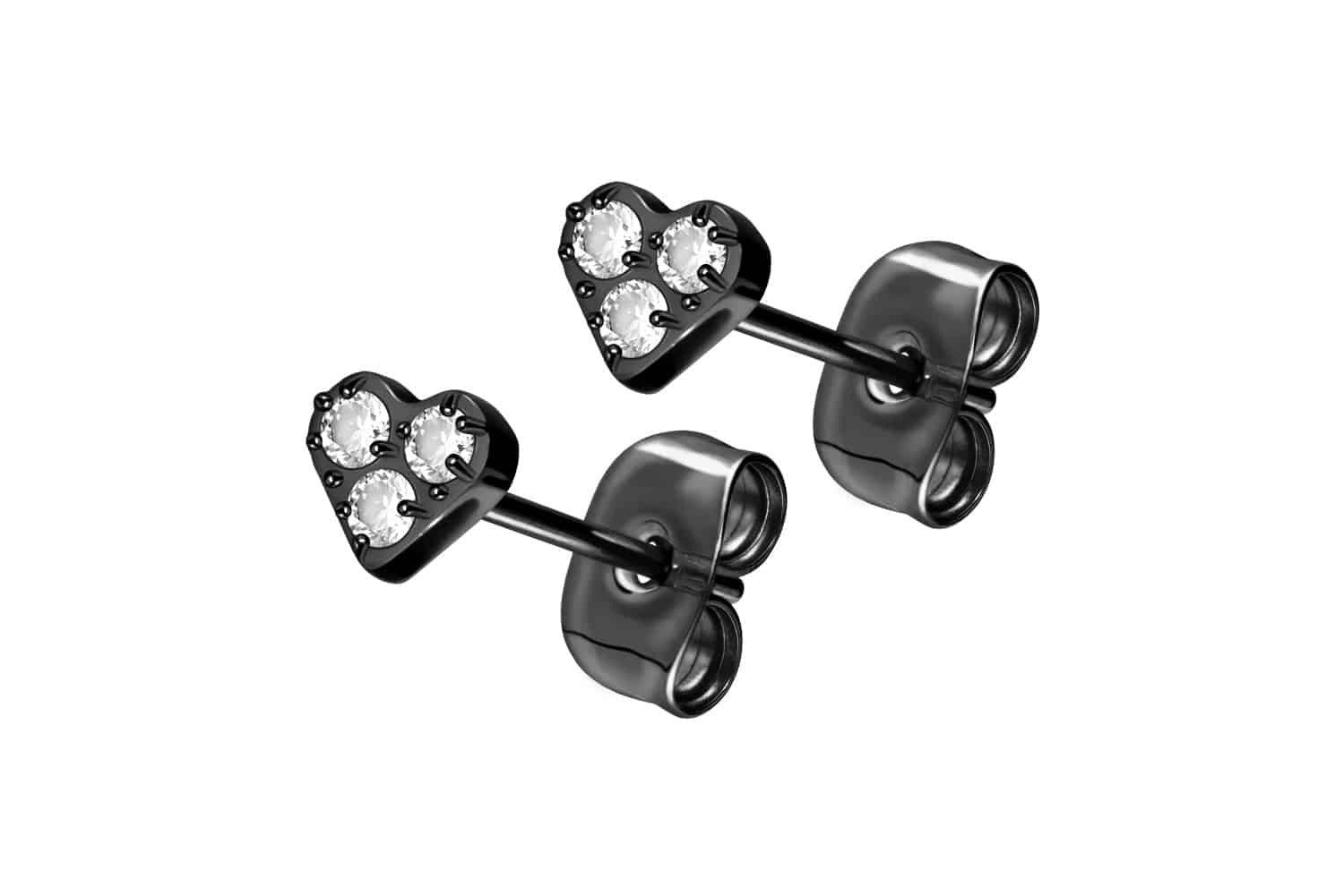 Paar Ohrstecker Titan Ohrstecker KRISTALLHERZ