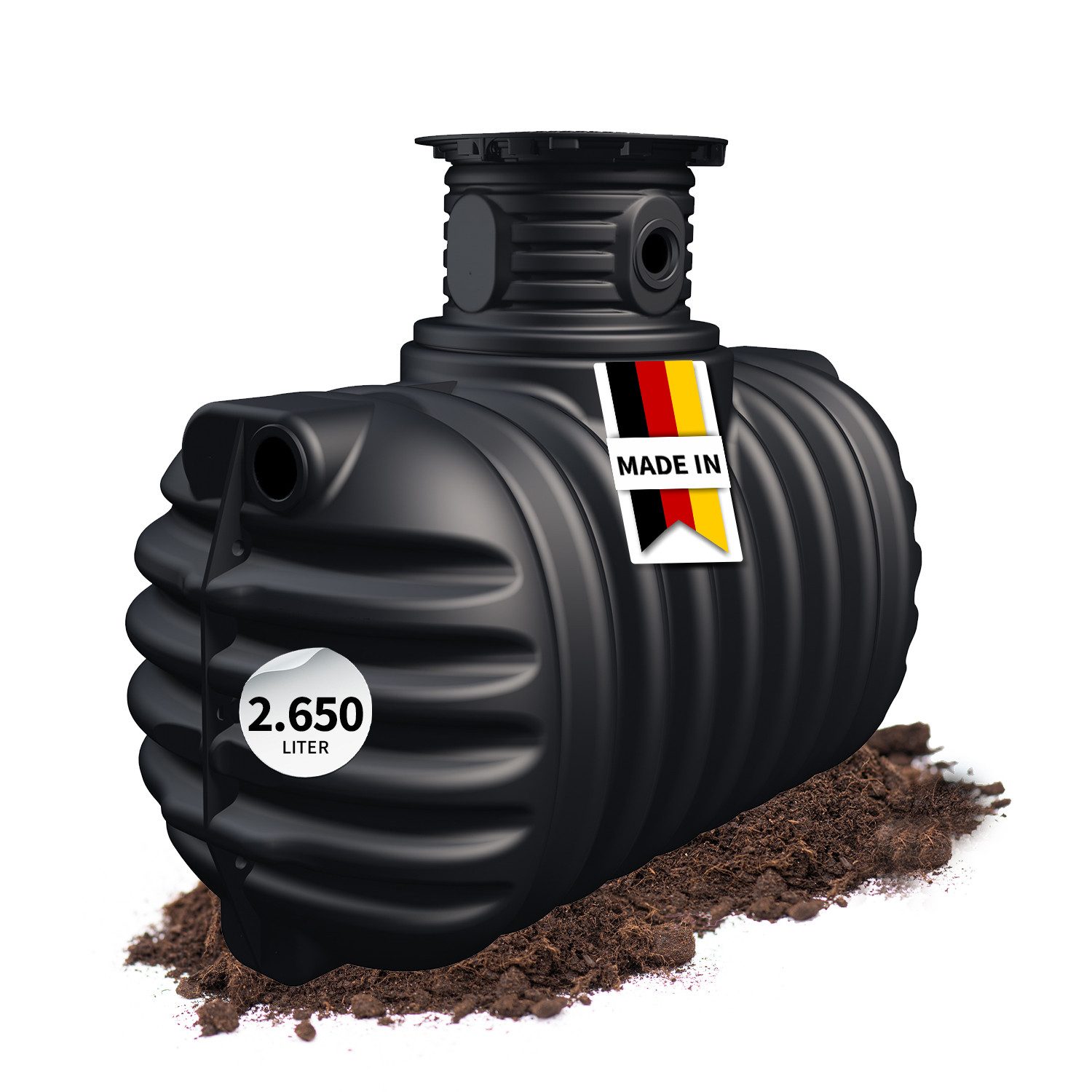 4rain Wasserreservoir COMPACT Erdtank 2650 Liter inkl. Schachtverlängerung, 2650 l