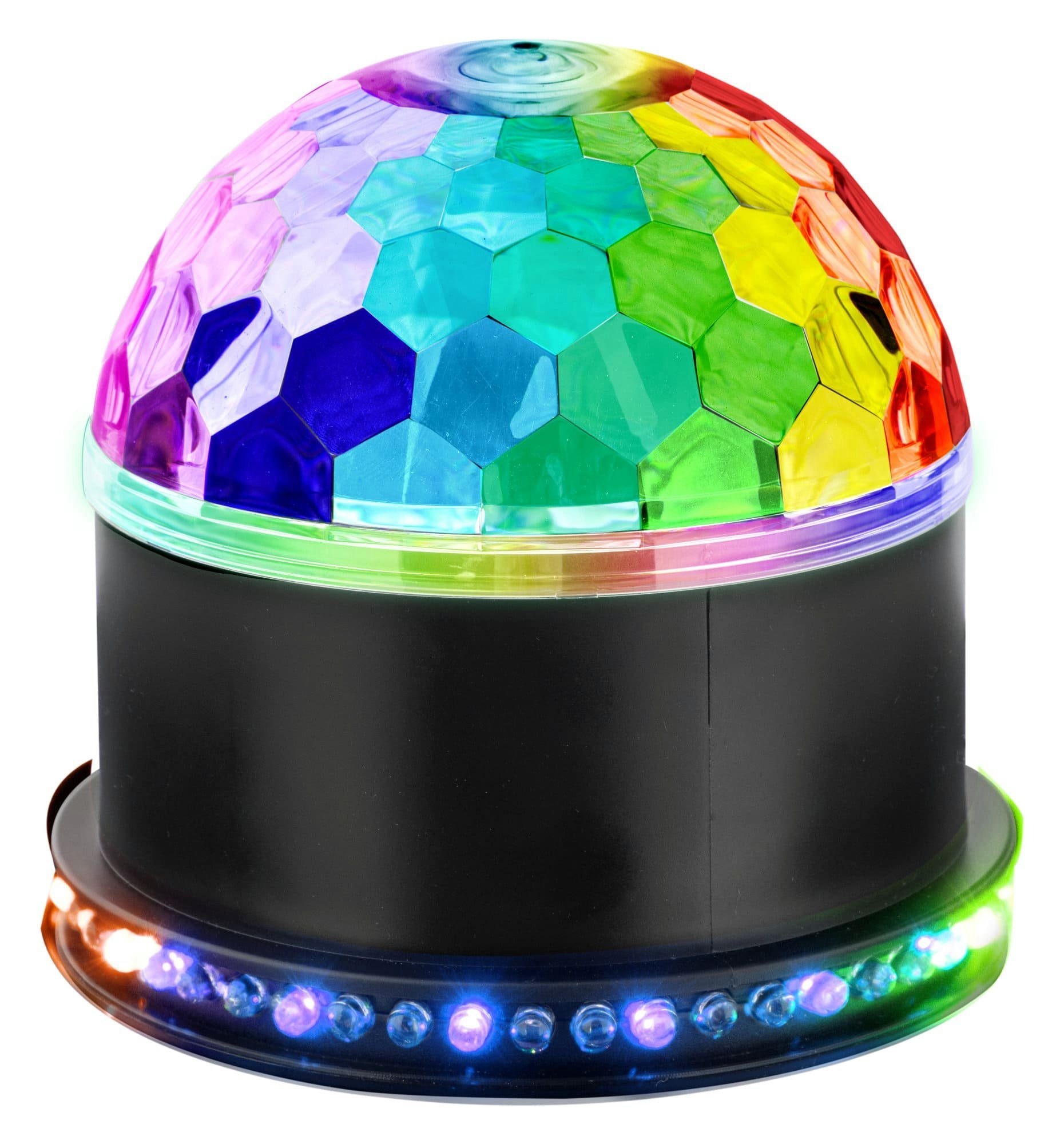 Showlite Discolicht PBM-9 Mini-Party-Ball, LED fest integriert, Farbwechsler, kleine LED Discokugel für Party, Bar, mobile DJs