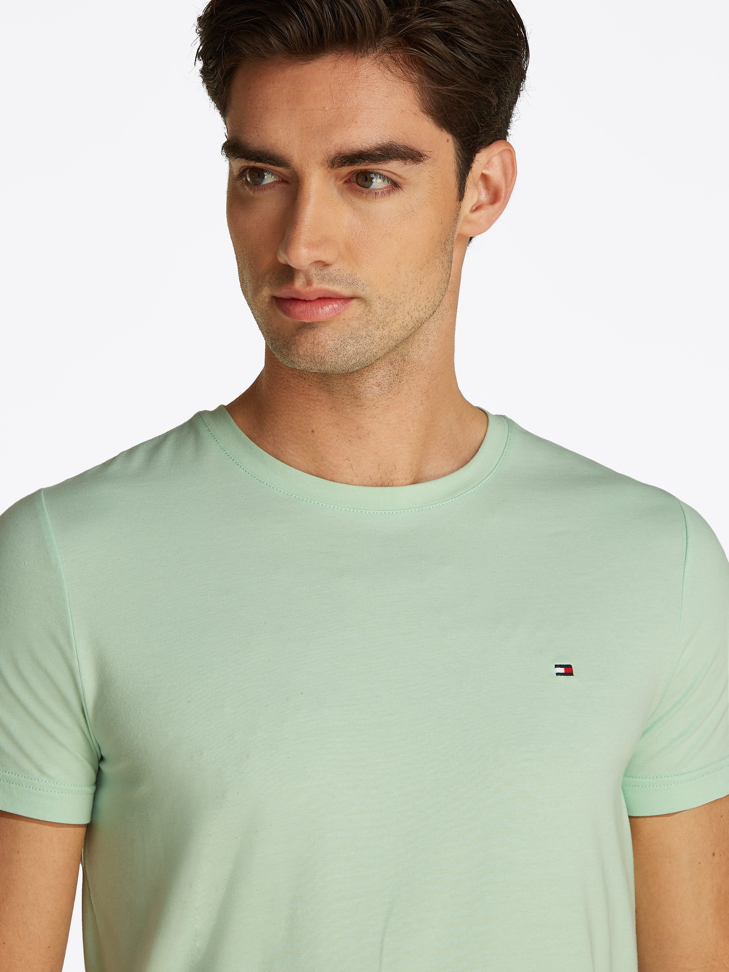 Tommy Hilfiger T-Shirt STRETCH SLIM FIT unifarben, casual, slim fit, Baumwo günstig online kaufen