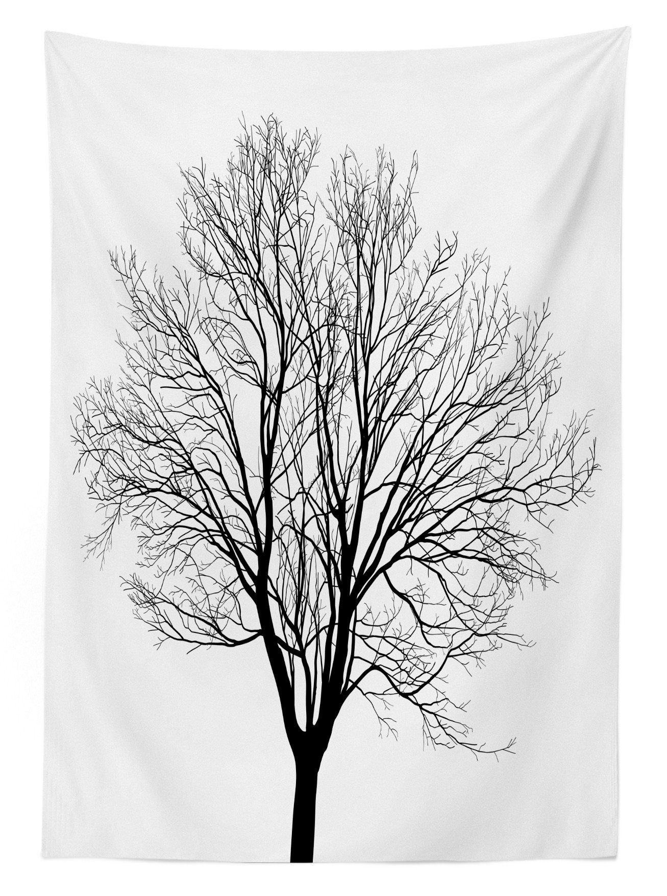 Barren Waschbar Farben, Abakuhaus Bereich Farbfest Tree Tischdecke Klare Schwarz-Weiss den geeignet Maple Außen Für