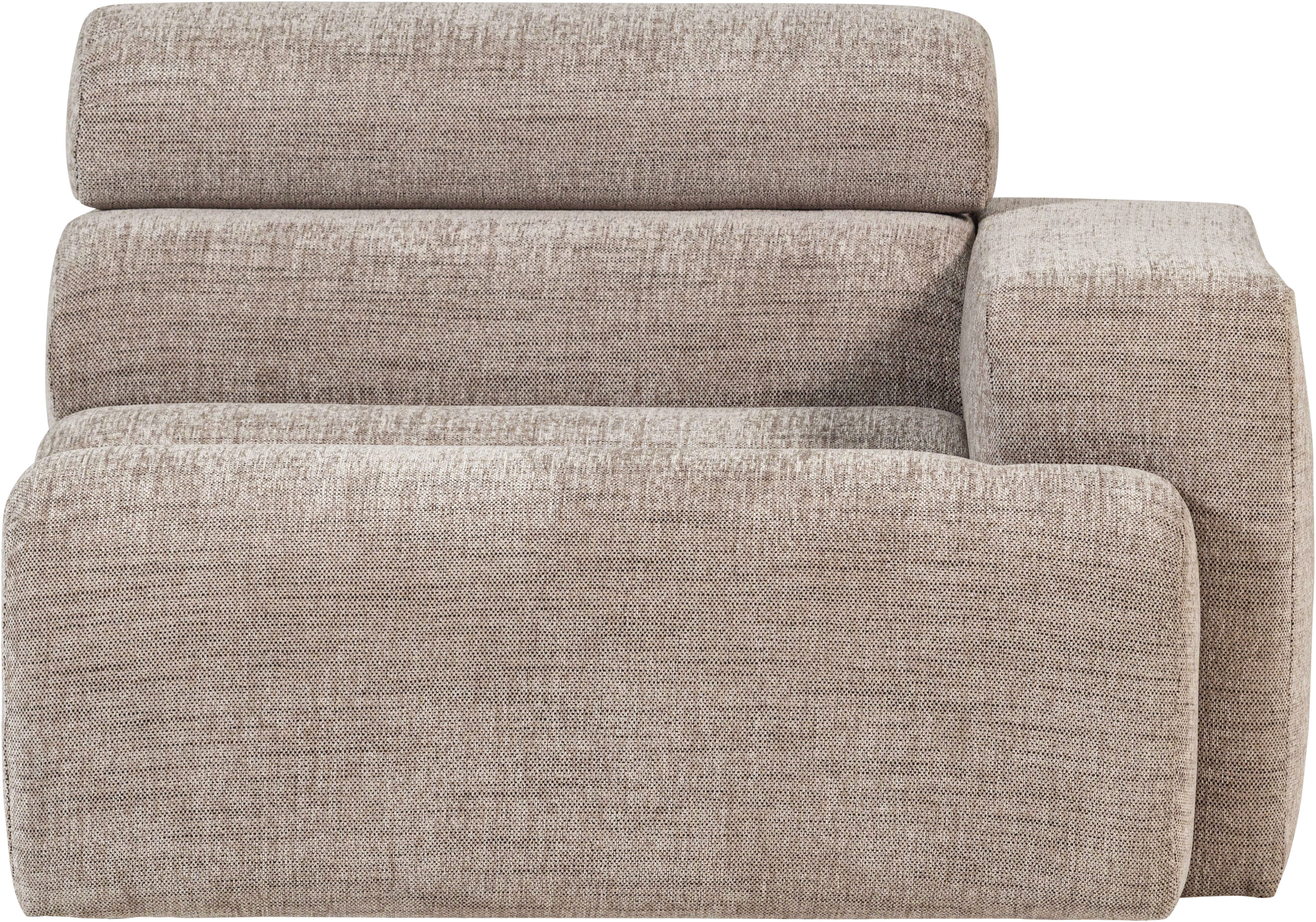 WOOOD Sessel Novi mit Bezug und verstellbarer Nackenstütze B 109 x T 113 x H 86 cm, Tragkraft 120 kg, Vasa-Melange, Kliksystem für Elementen-Kombination