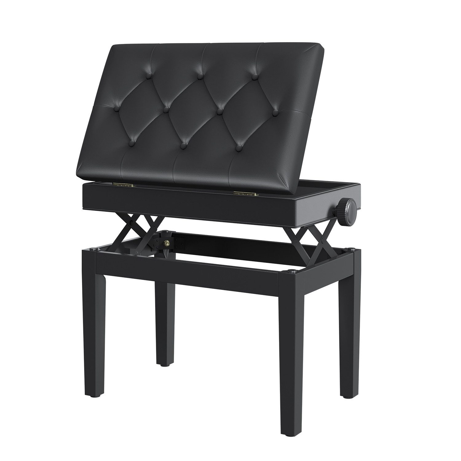 MC Star Klavierbank mit Stauraum und Höhenverstellung 54,5x33x48-58cm (ideal als Schminkhocker für Musikliebhaber)