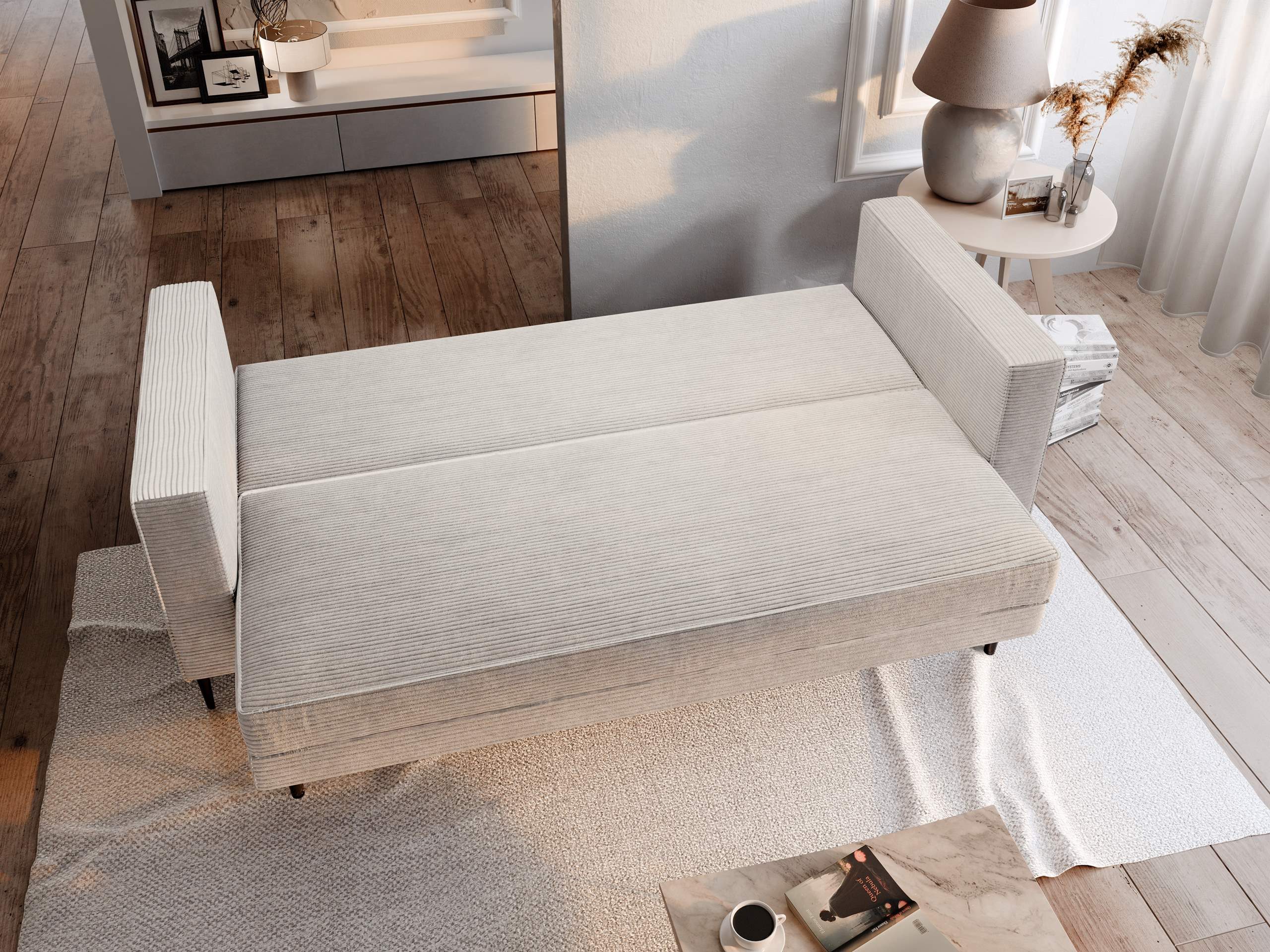 Muffo Schlafsofa Sofa mit Schlaffunktion TAMARA, B:226/H:73/T:80cm, Lose Rückenkissen, große Schlaffunktion