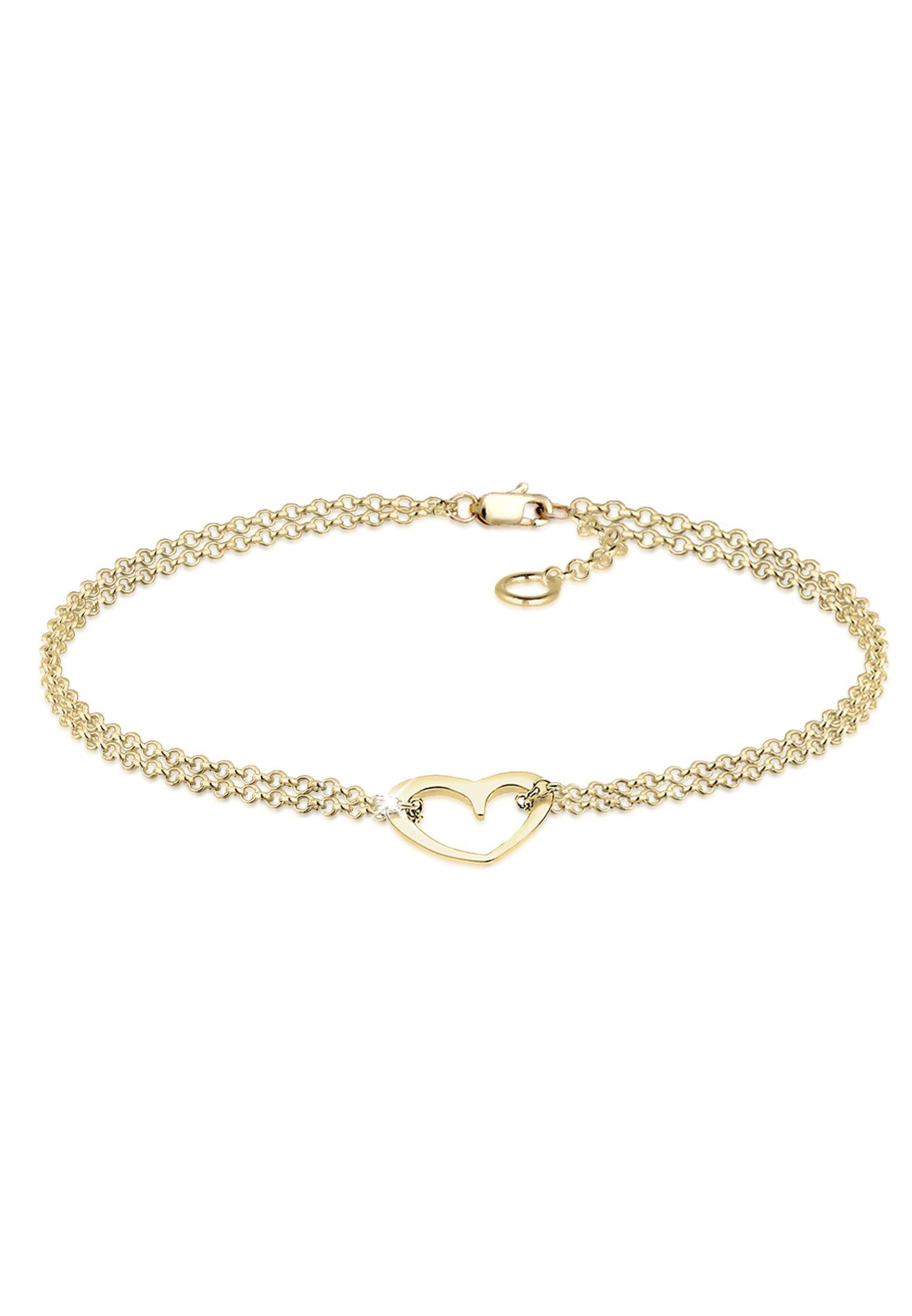 Elli Premium Armband Herz Zweireihig Valentin 375 Gelbgold (kein Set, 1-tlg günstig online kaufen