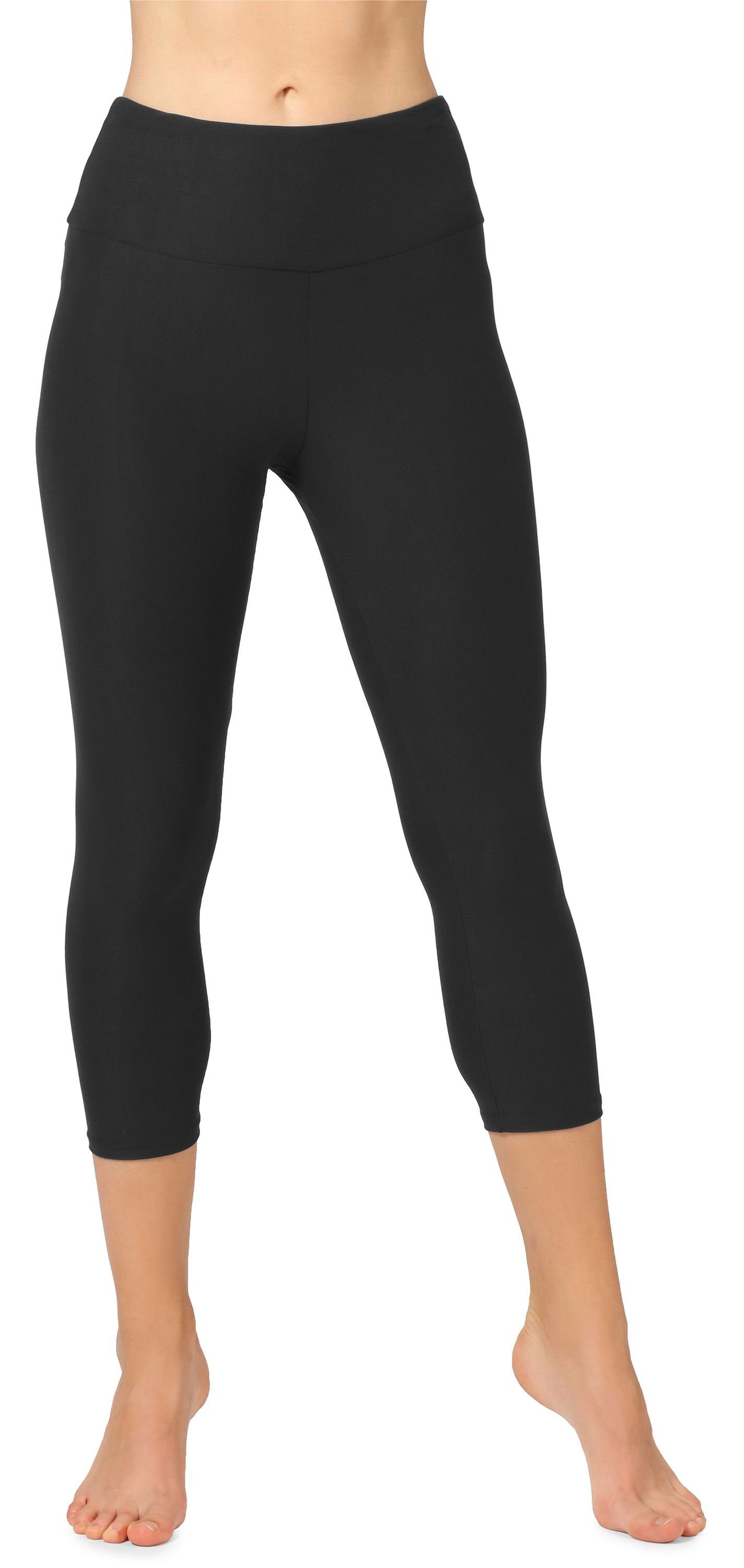 Leggings Damen Caprihose 3/4 Hosen Sporthose MS10-301