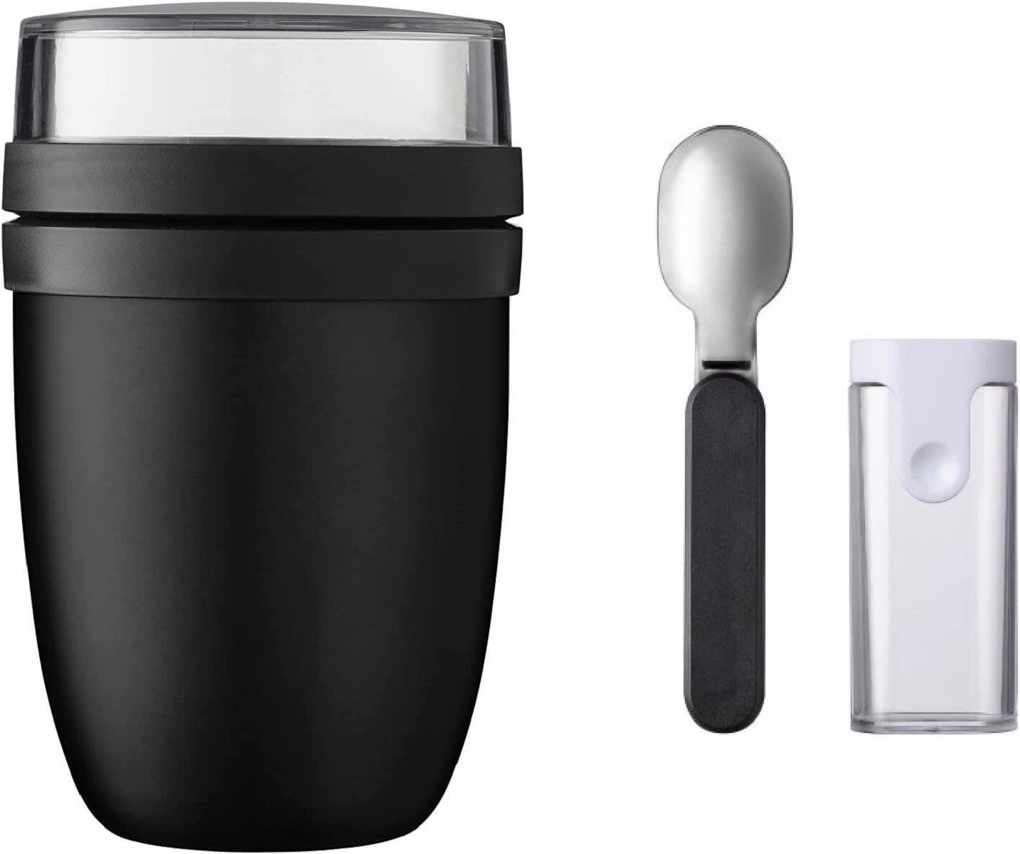 Mepal Lunchbox Lunchpot Set mit faltbaren Ложки, Black Edition,Thermo-Essensbehälter