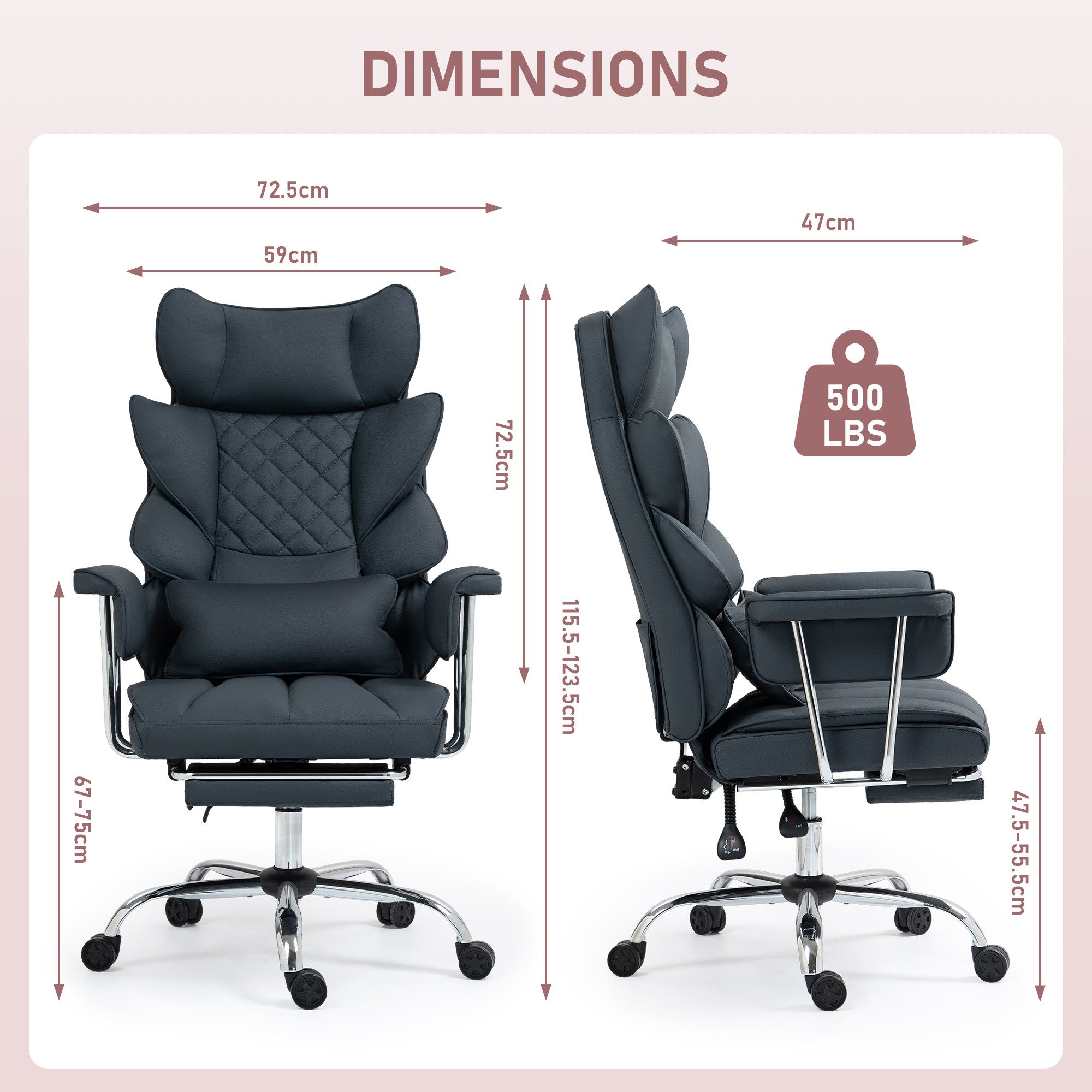 AISALL Bürostuhl Ergonomischer Computerstuhl, 90-135° Verstellbare günstig online kaufen