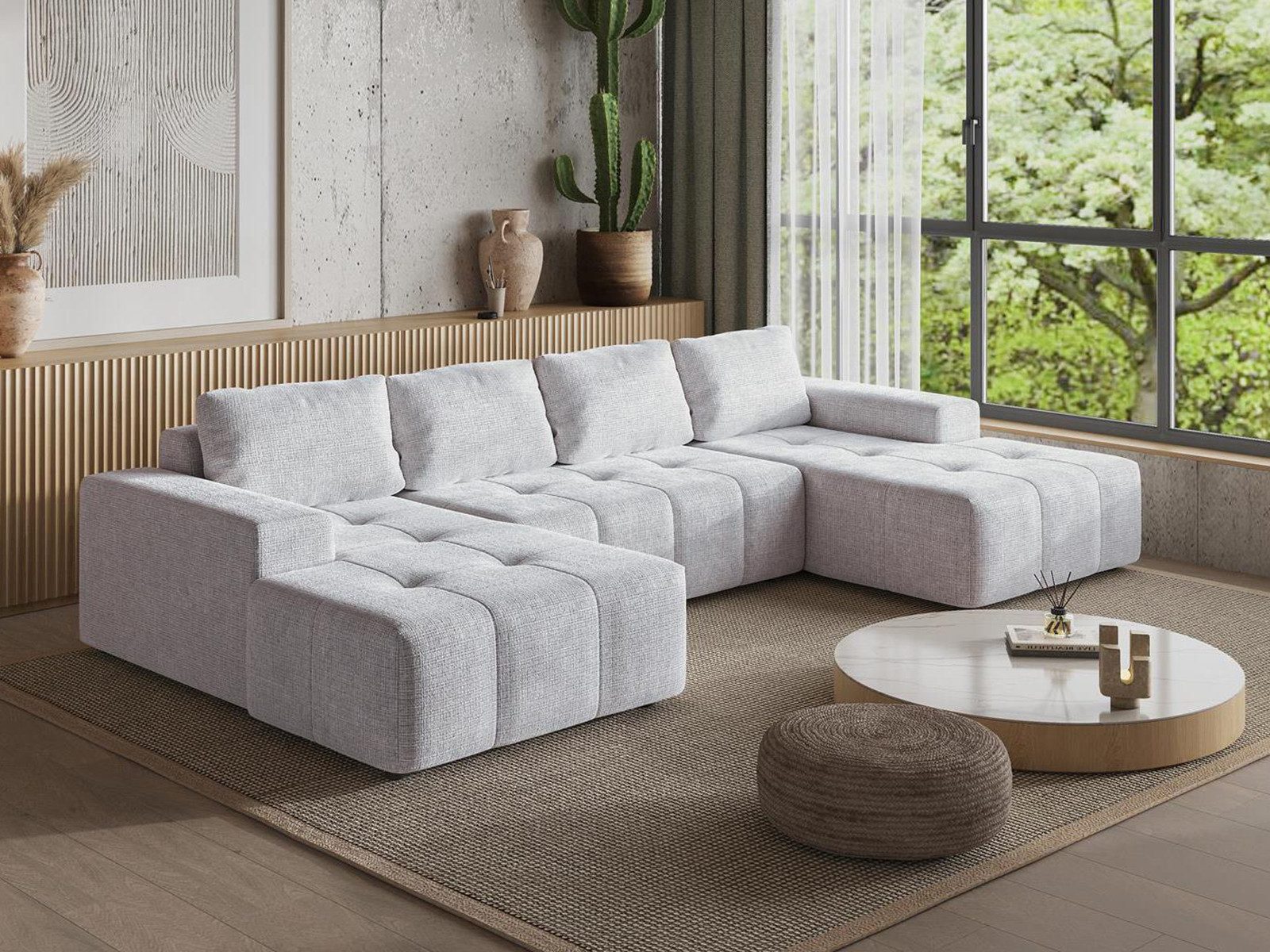 Compleo Ecksofa U form, Stil: Japandi/Boho, Modern Couch