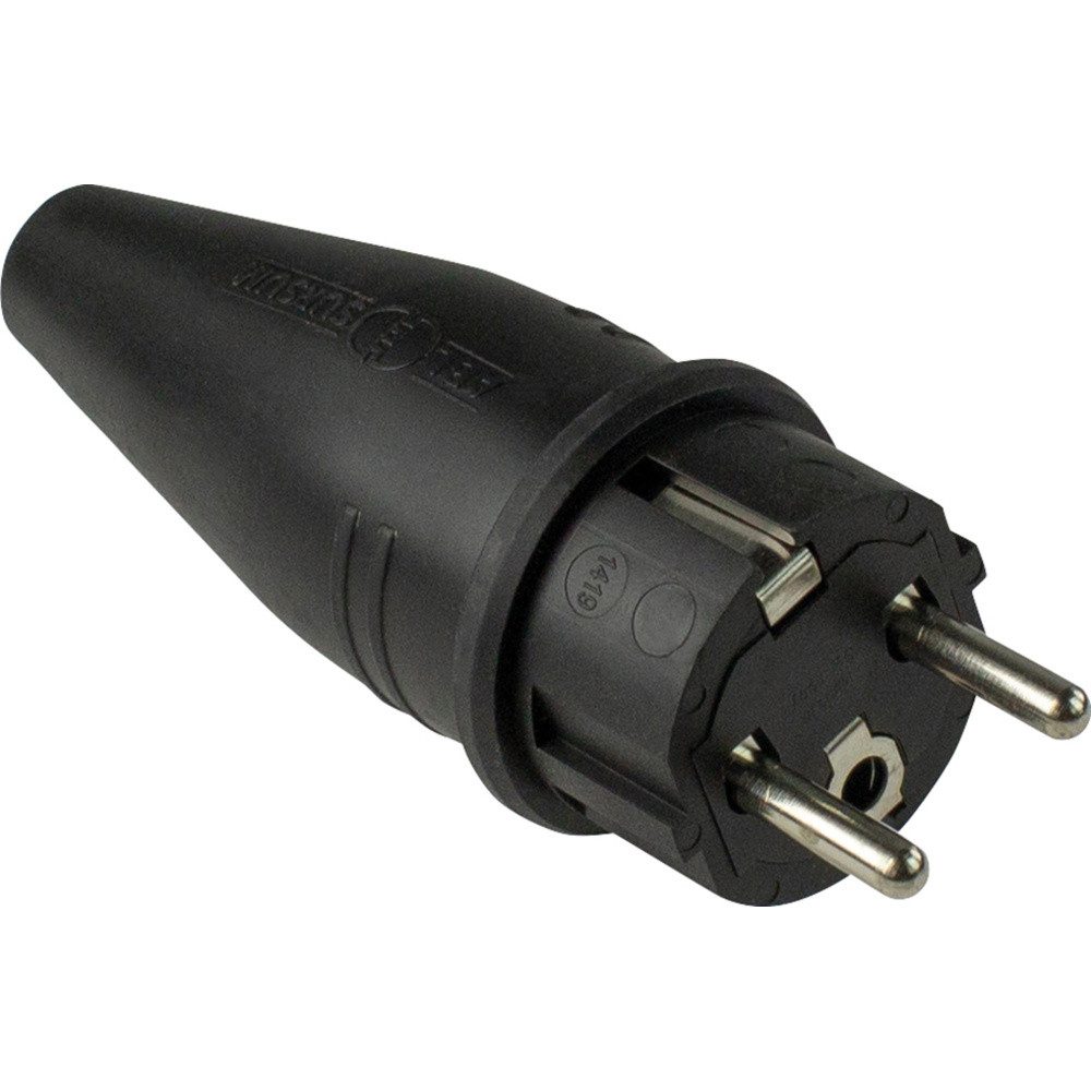 as - Schwabe AS Schwabe 60412 Schutzkontaktstecker Vollgummi 230 V Schwarz IP44 Steckernetzteil