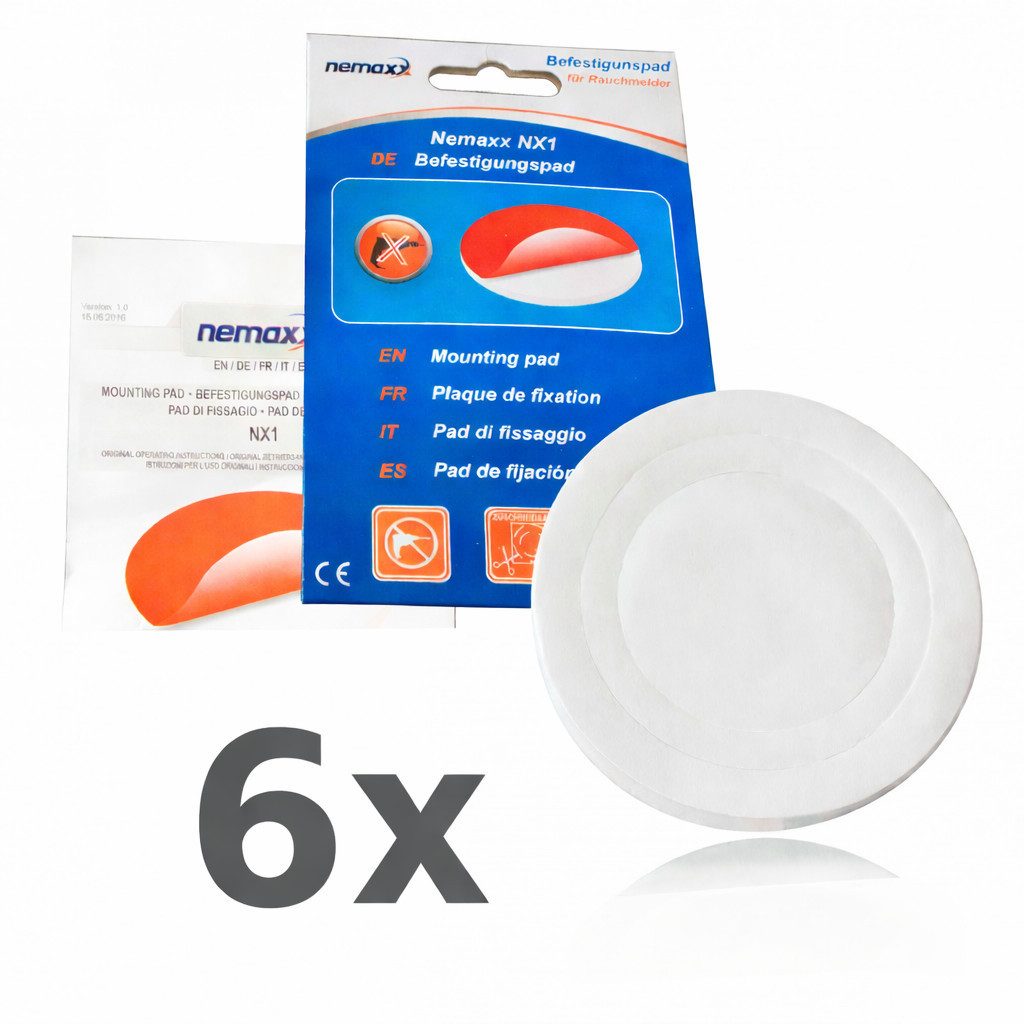NEMAXX Rauchmelder Befestigungspad Ø 80 mm Original Rauchmelder (Montage ohne Bohren – Decke/Wand – kein Bohrloch nötig)