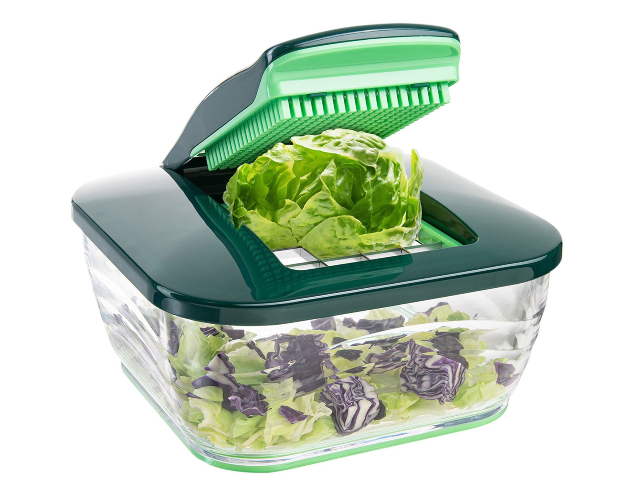 Genius Gemüseschneider Nicer Dicer Chef 13-teilig Gemüseschneider XXL Auffangbehälter Set, 0 W, mit 5,2L Behälter & G-NOX Klingen