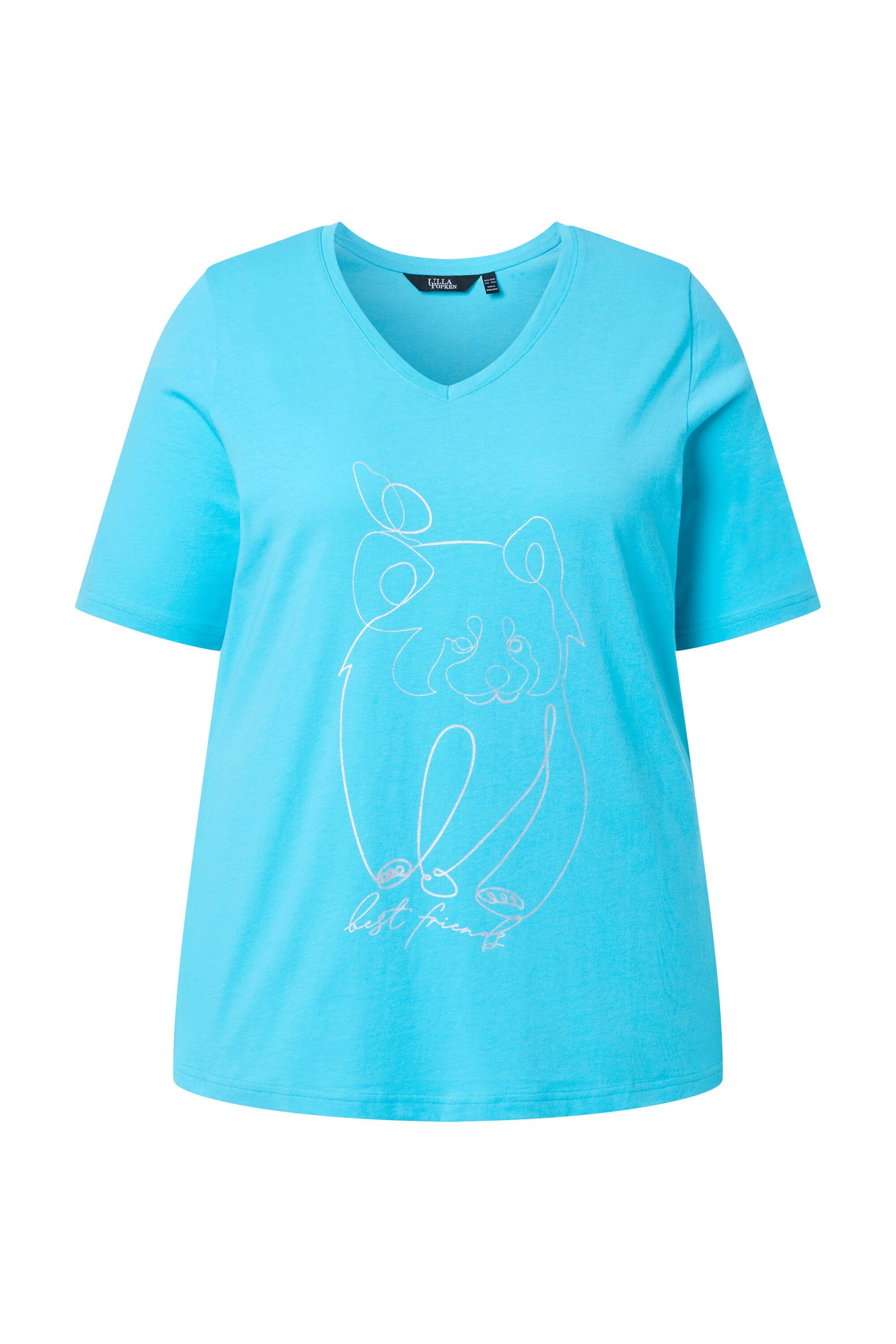 T-Shirt T-Shirt Tiermotiv Classic V-Ausschnitt Halbarm