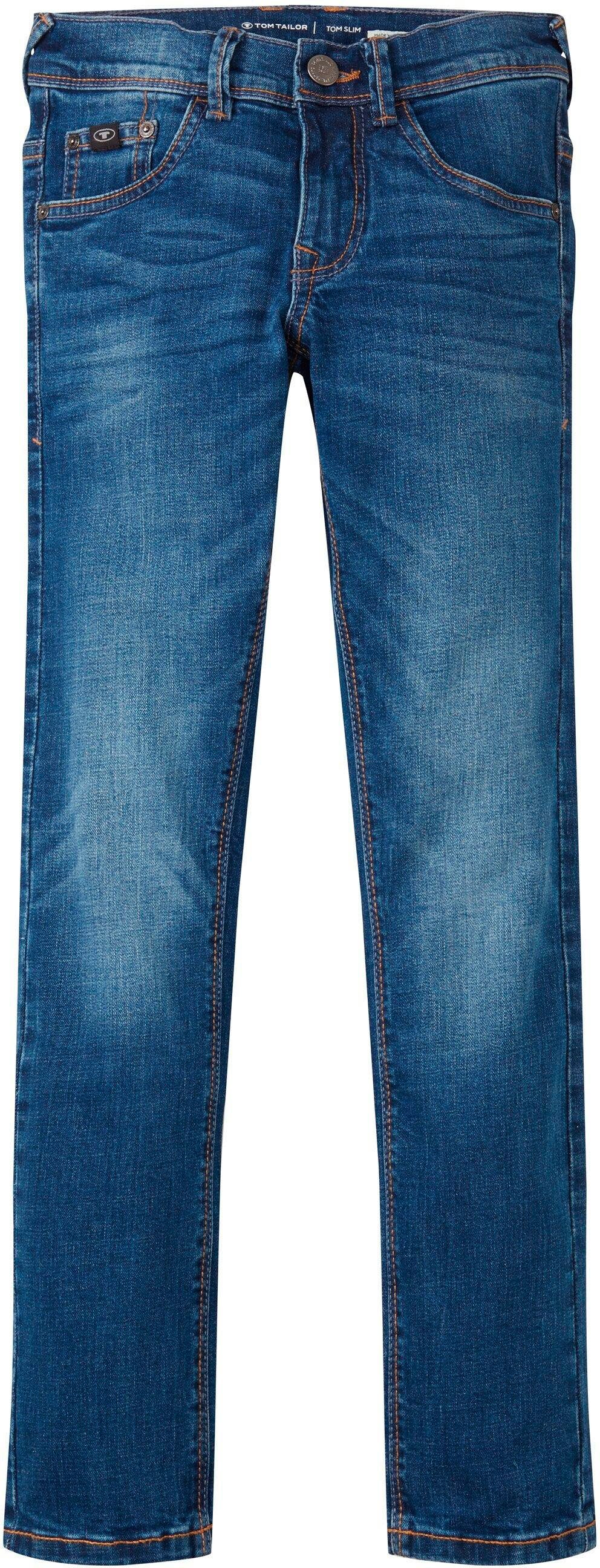 mit TOM und Reißverschluss Slim-fit-Jeans Knopf- TAILOR