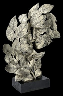 Figuren Shop GmbH Dekoobjekt Skulptur aus Blättern - Natürliche Emotion - Kuss - wunderschöne Figur