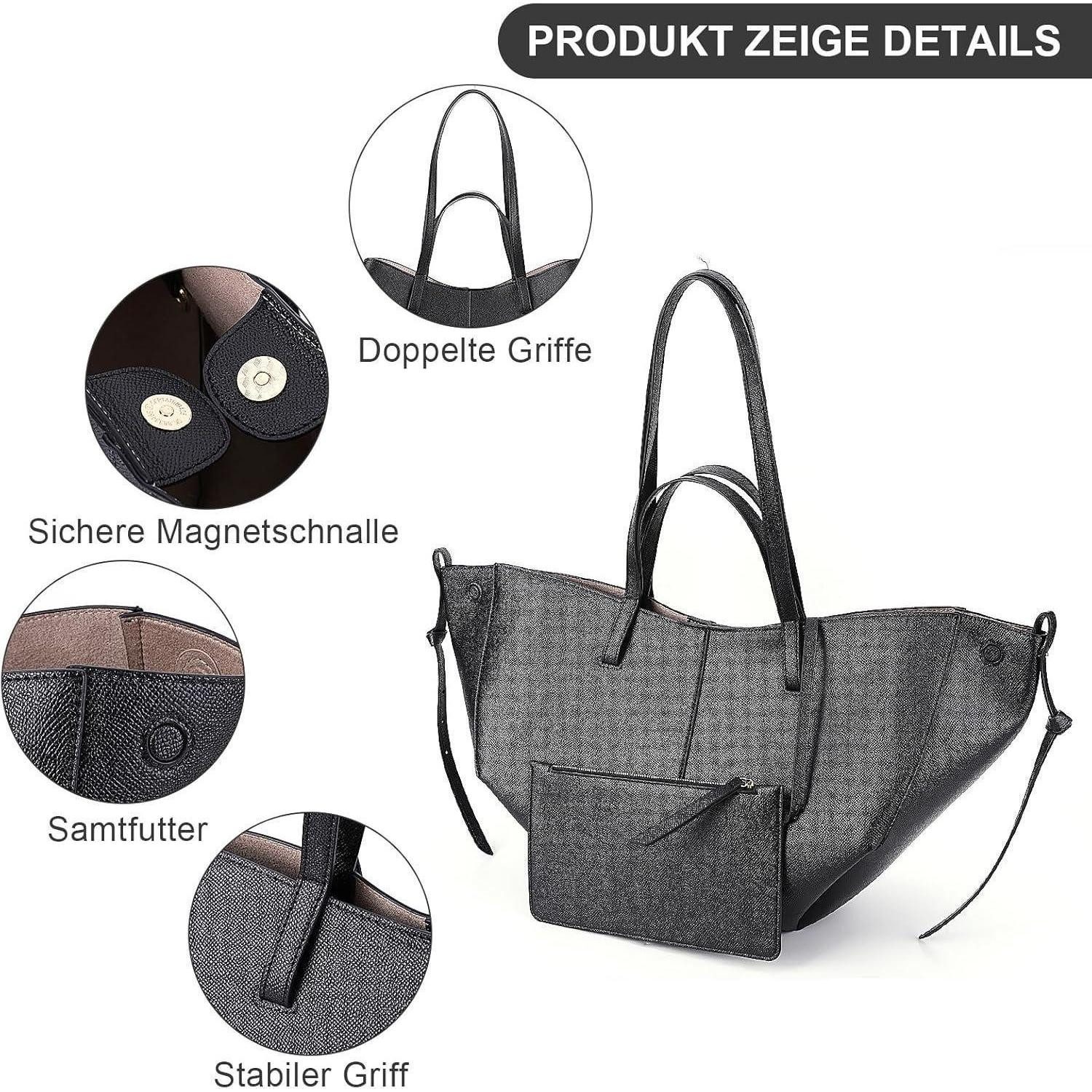 LuxusKollektion Handtasche Große Damen Handtasche PU Leder Schultertasche Shopper für – Bild 5 von 5