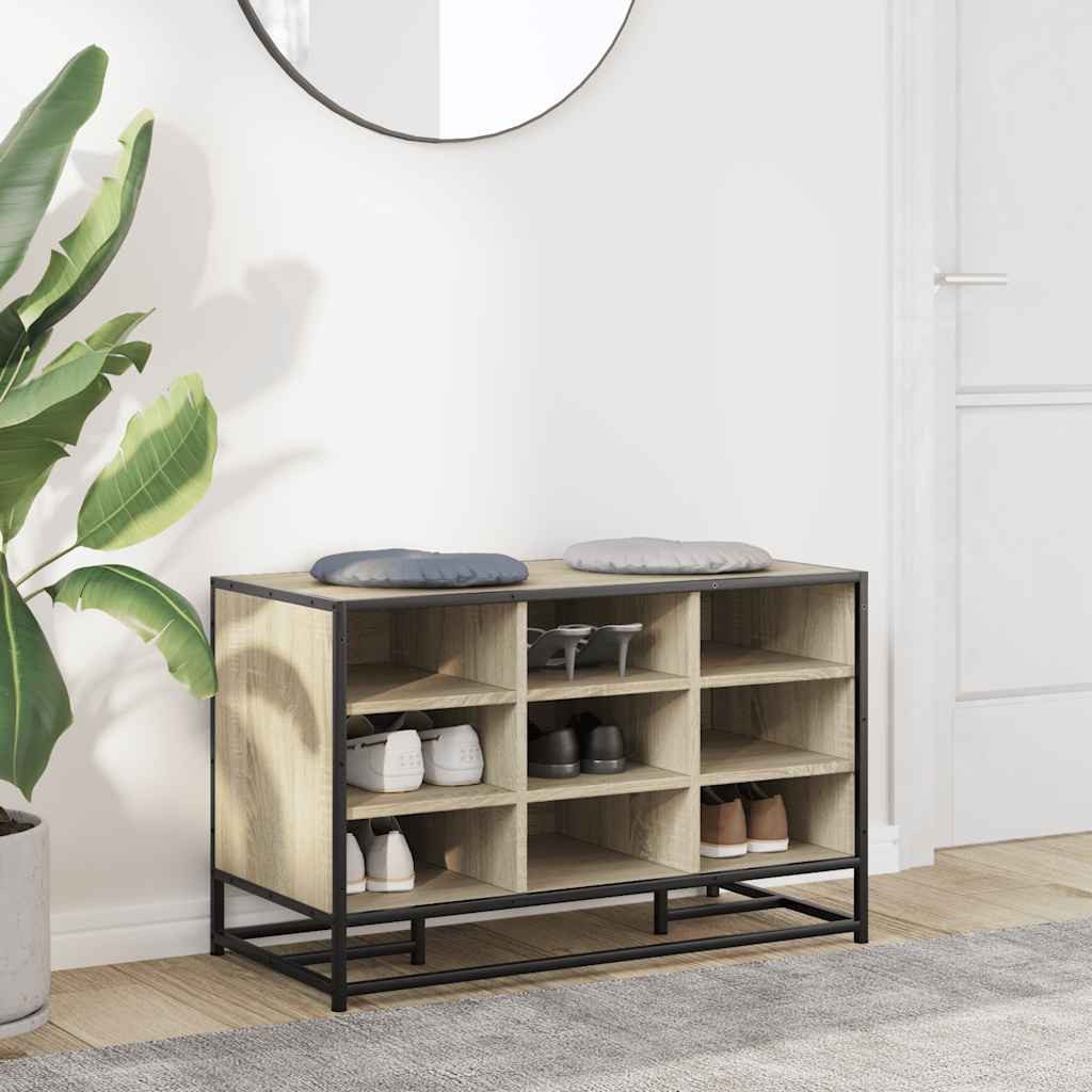 vidaXL Sitzbank Schuhbank Sonoma-Eiche 84x40x53,5 cm günstig online kaufen