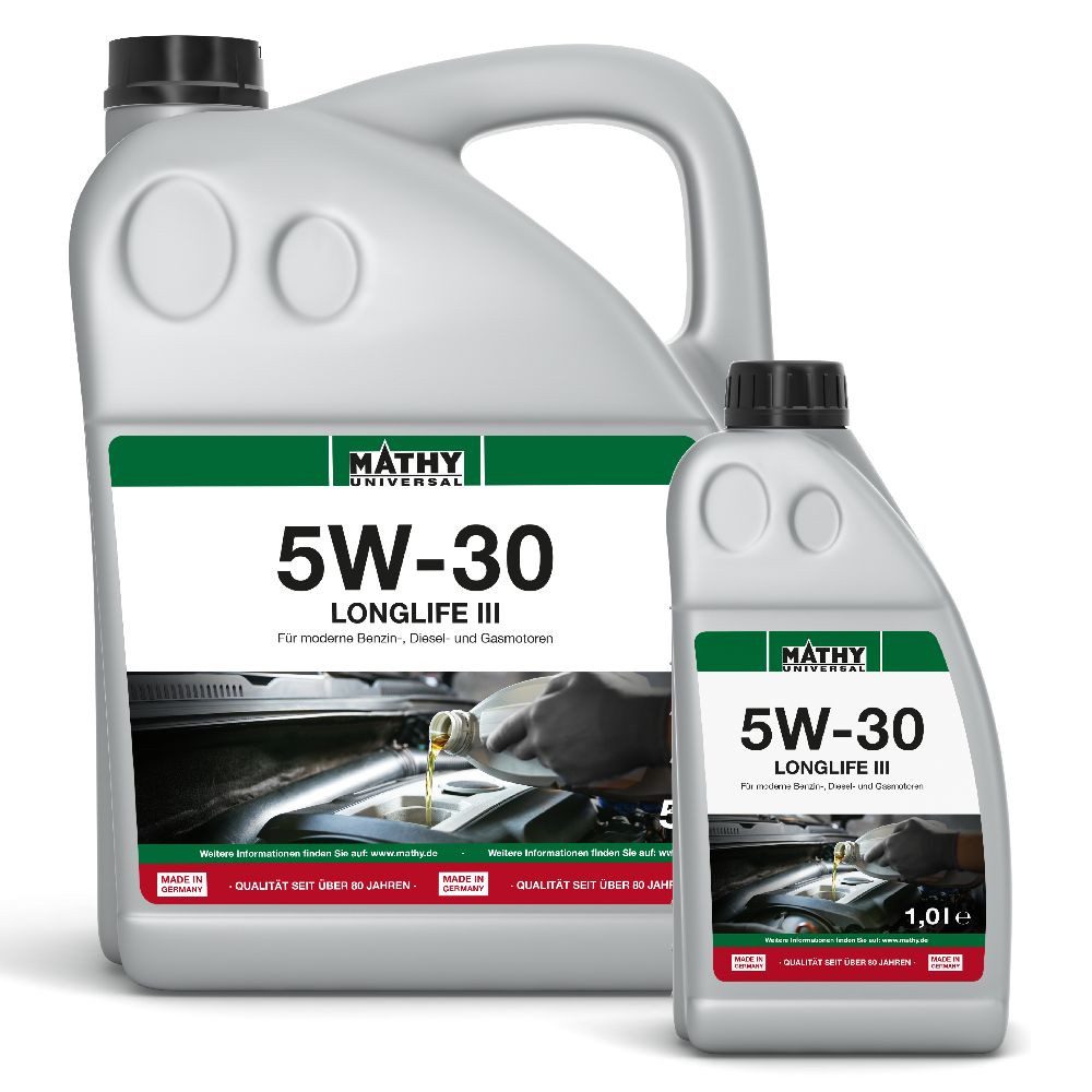 MATHY Motoröl MATHY SAE 5W-30 Longlife III 5,0 l + 1,0 l, (2-tlg), Synthetisches HC-Motoröl