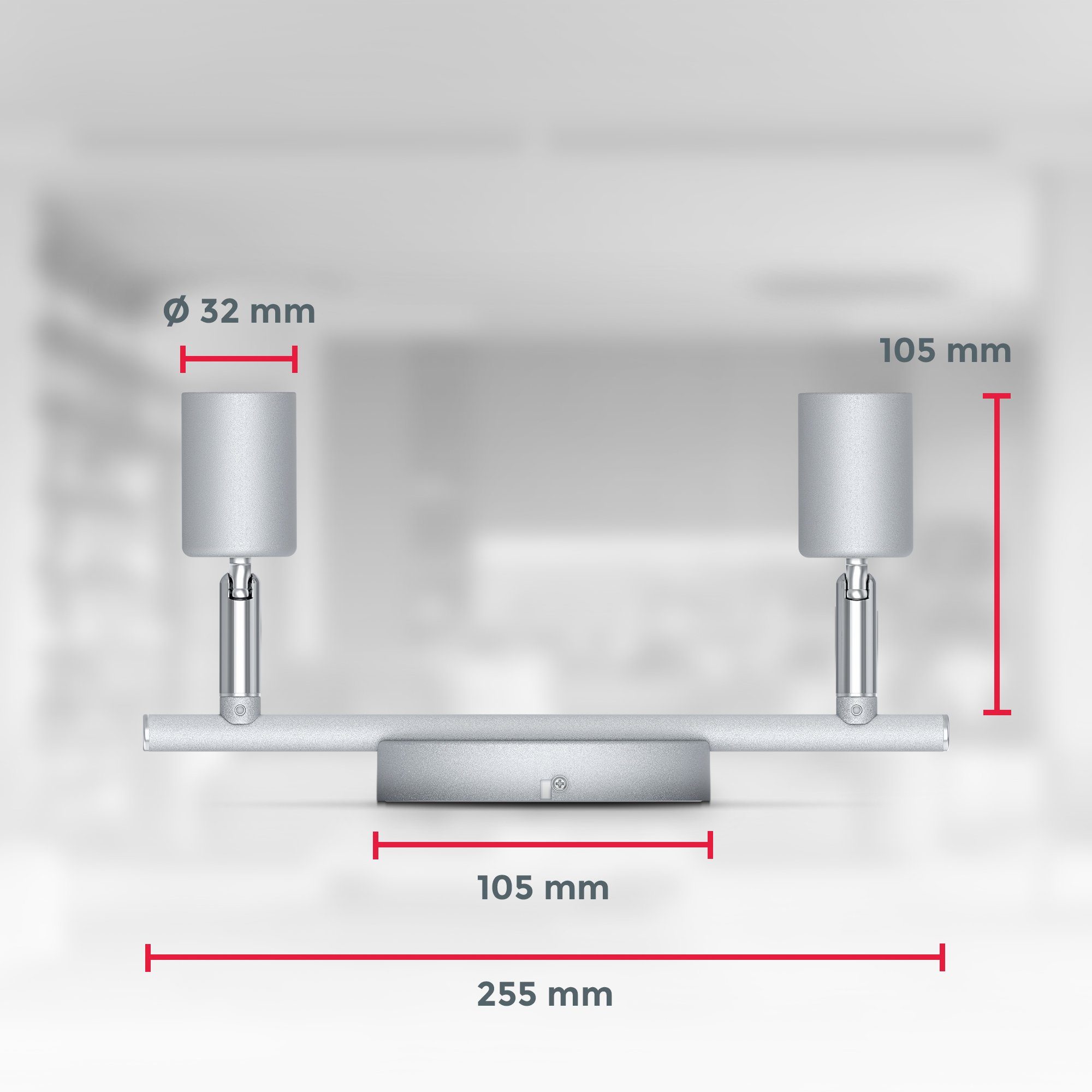 B.K.Licht 2-flammiger IP20, neutralweiß wechselbar, dreh-,schwenkbar, Deckenspot, Deckenleuchte, LED LED