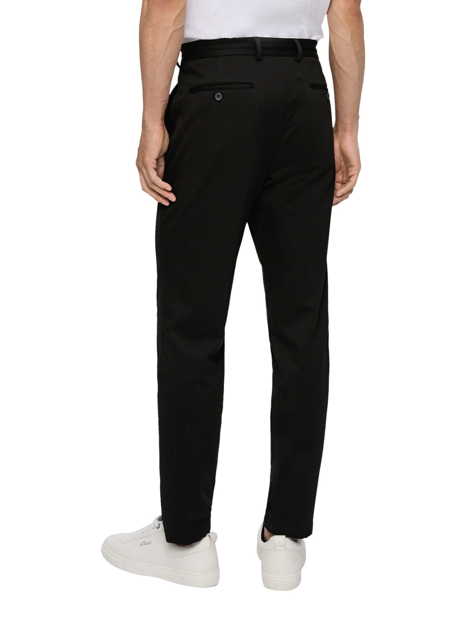 s.Oliver BLACK LABEL Stoffhose grau,Business,Polyester,Unifarben,Gerade,Mittel