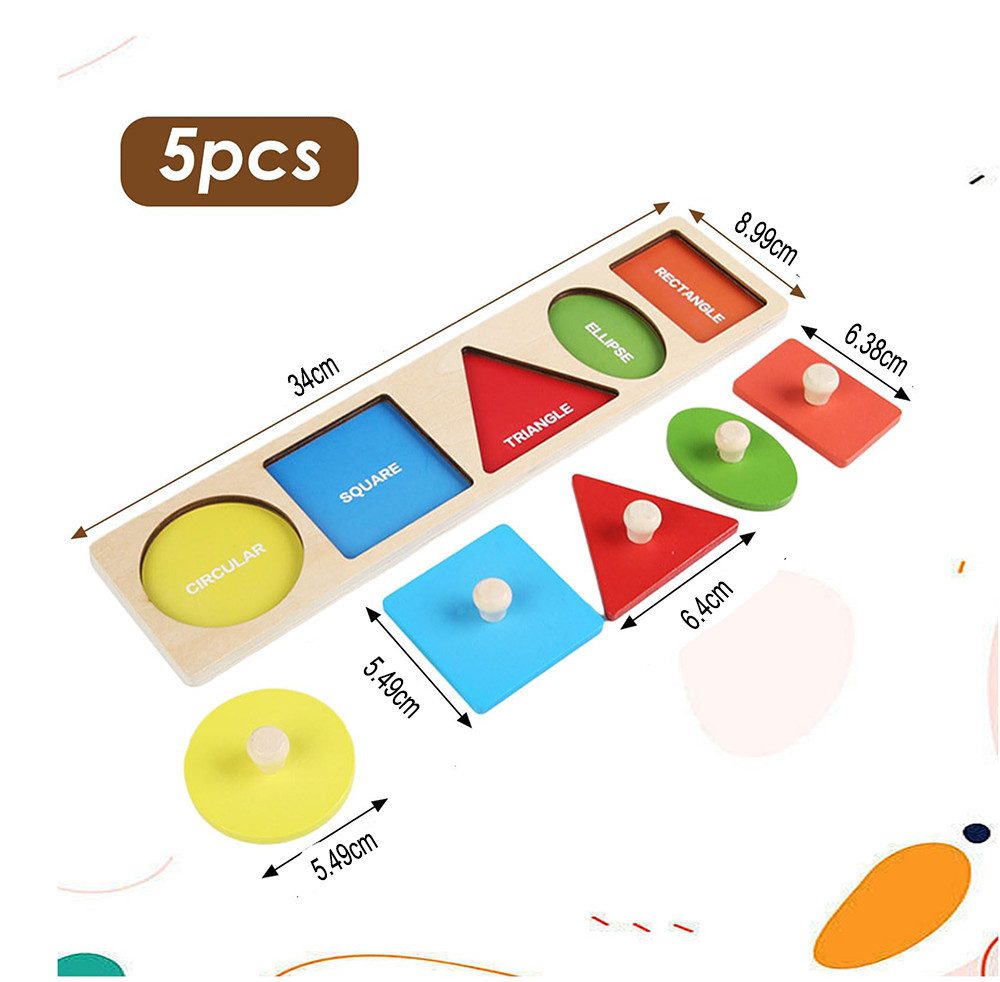 MINISO Lernspielzeug Montessori Holz Puzzle für Kinder ab 12 Monaten,5 Must günstig online kaufen