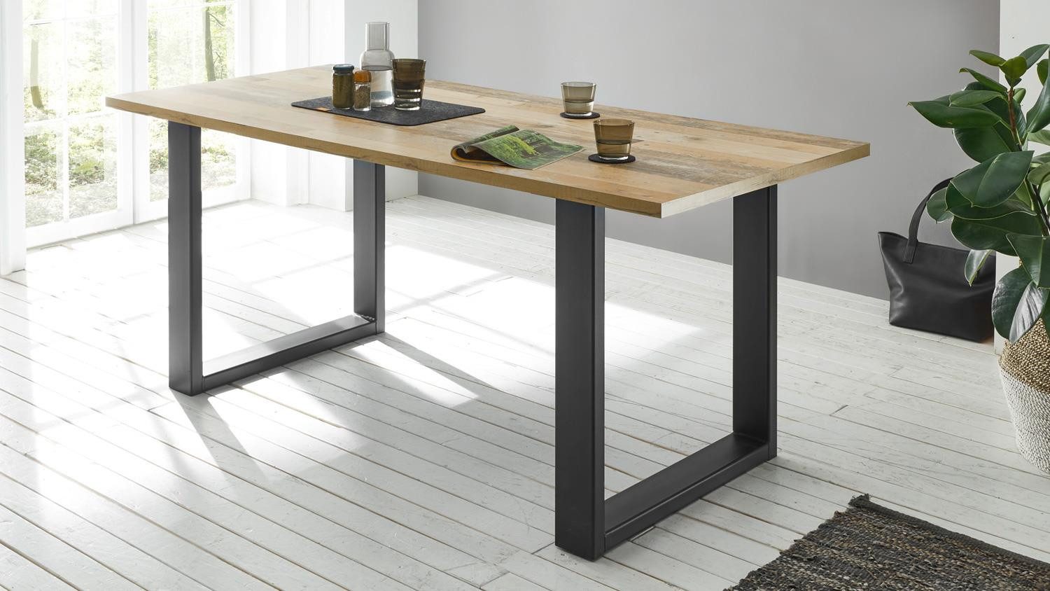 Möbel Akut Esstisch Esstisch Sherwood 03 Old Style hell und anthrazit 180x80 cm