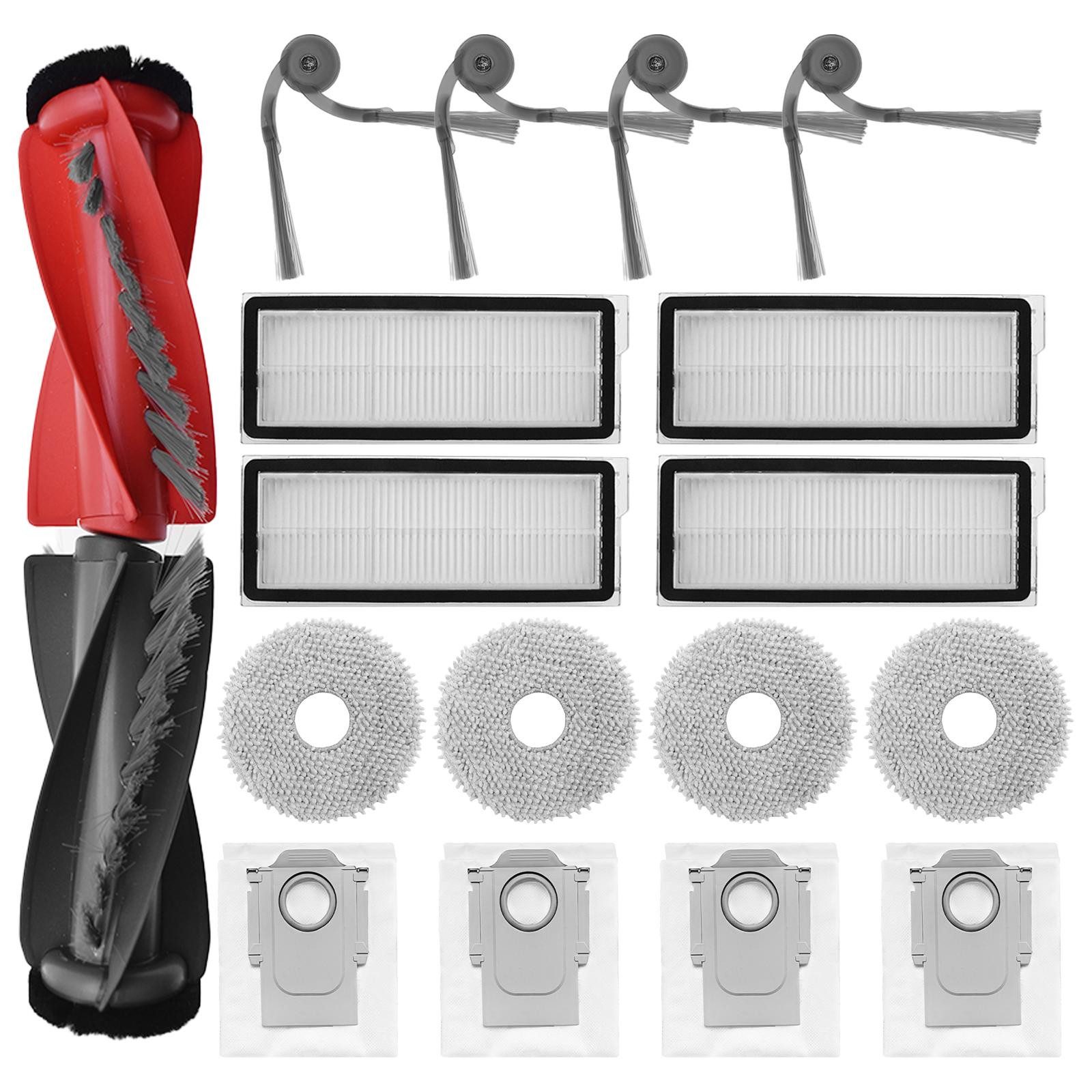 VERCO Reinigungsbürsten-Set Reinigungskit für Roborock, Für Roborock Qrevo S5V, Für Roborock Qrevo Edge S5A, Für Roborock Qrevo Curv, Für Roborock Qrevo Curv S5X, Für Roborock Qrevo Edge, (17-tlg), Ersatz Teile Set Wartungskit Filter Seitenbürste Zubehör Bürste