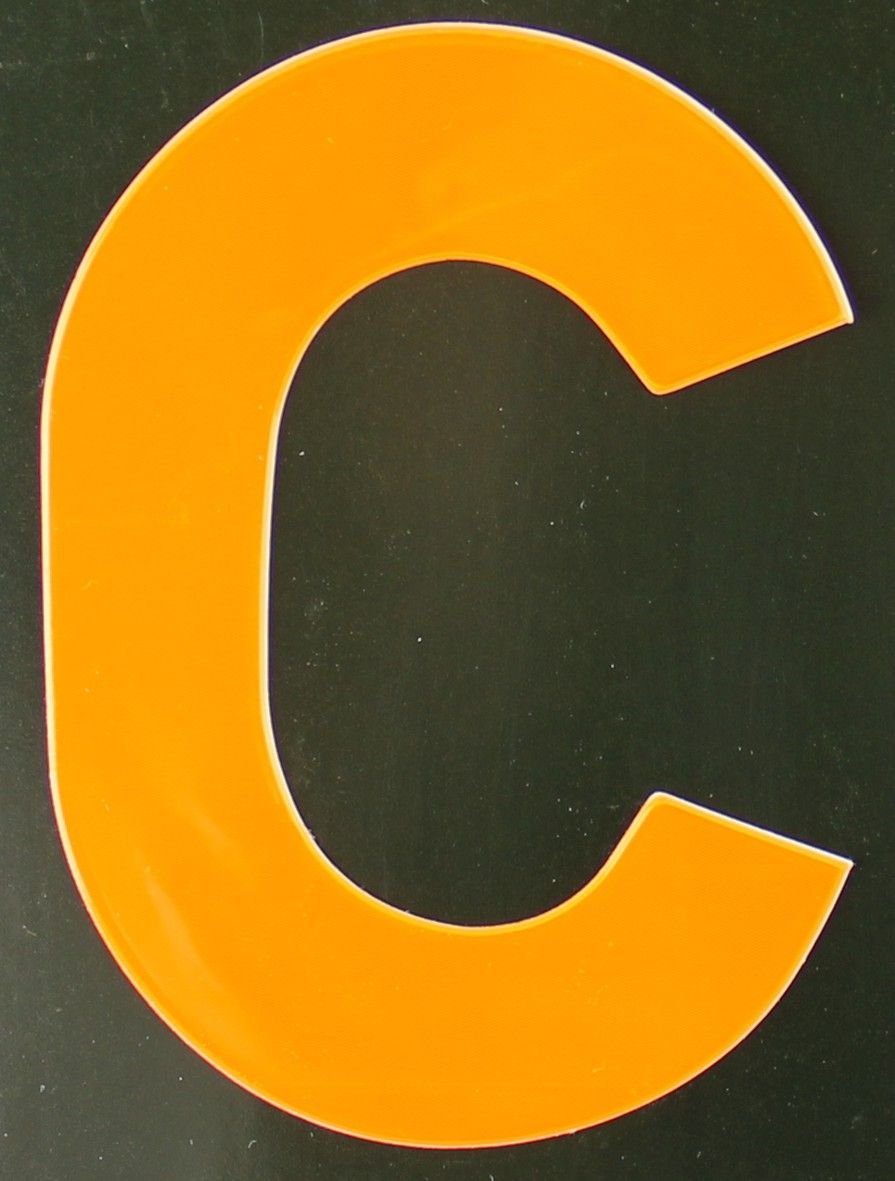 Aco C orange Hausnummer Klebebuchstabe Reflektierender Conacord C