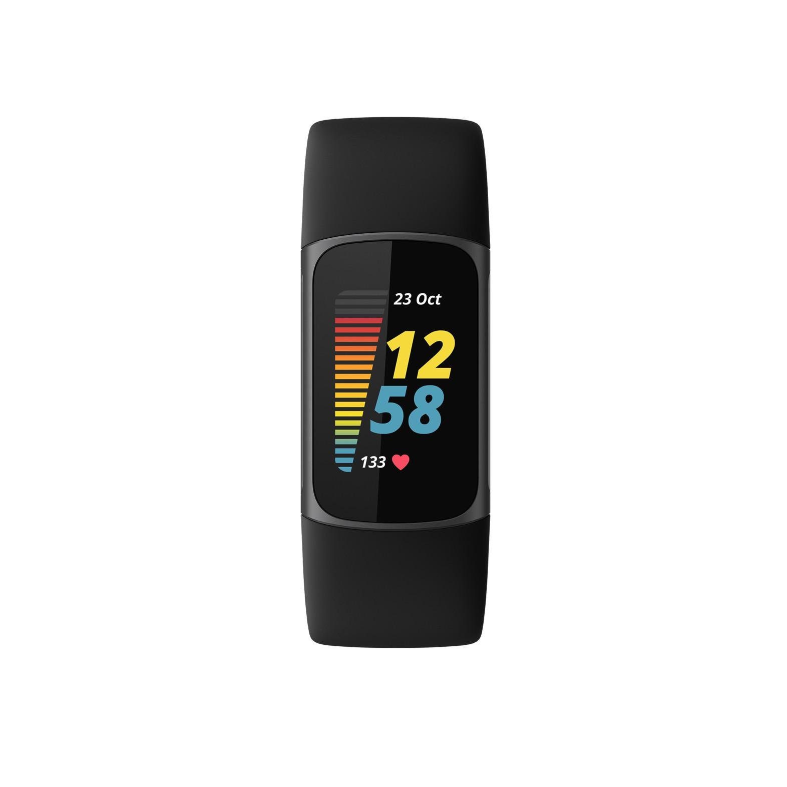 fitbit Fitness-Tracker Charge 5 GPS, Herzfrequenzmessung, Trainingsmodi Schlafanalyse, schwarz, 20