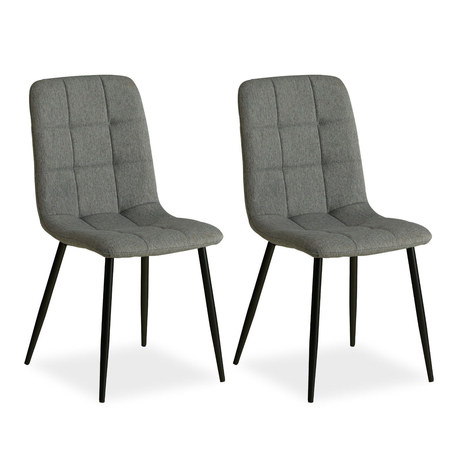 Homestyle4u Polsterstuhl Küchenstuhl modern Esszimmer Grau günstig online kaufen