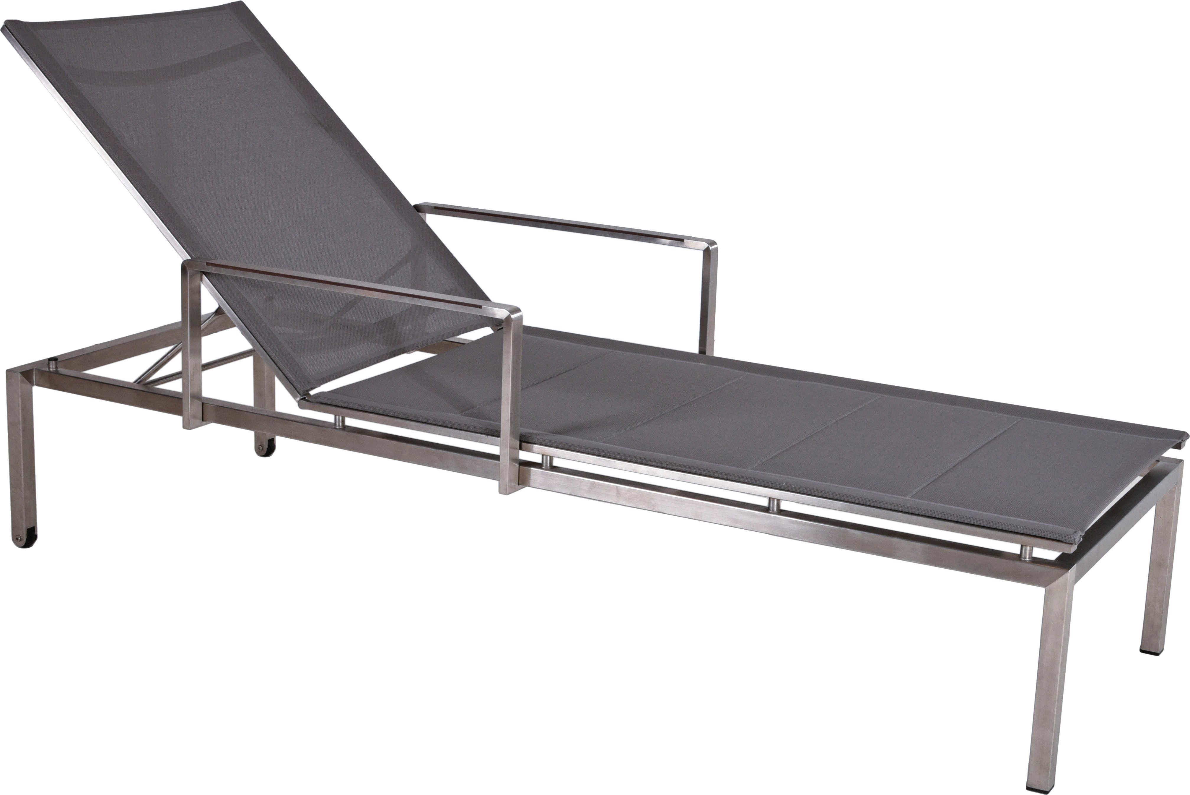 Garden Pleasure Gartenliege Liege Set »SIENNA«, Set, Edelstahl, verstellbare Rückenlehne, L: 200 cm