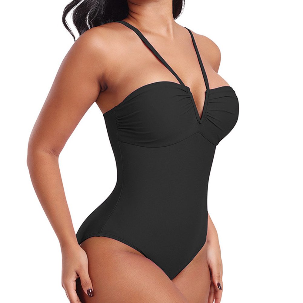 RWEUOQ Badeanzug Sexy Badeanzug mit Dreieck-V-Hals-Verbindungsform günstig online kaufen