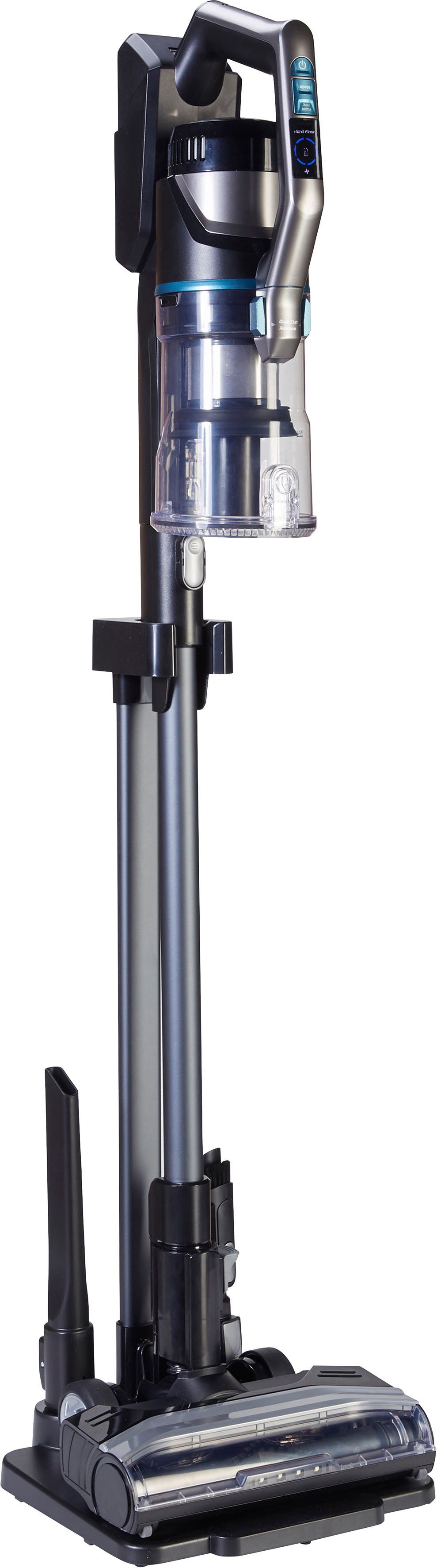 Hanseatic Akku-Stielstaubsauger HVS165DBMC Akku Staubsauger, LED Multifunktionsanzeige, 550 W, beutellos, Bodenständer zur Aufbewahrung, LED beleuchtete Bürste