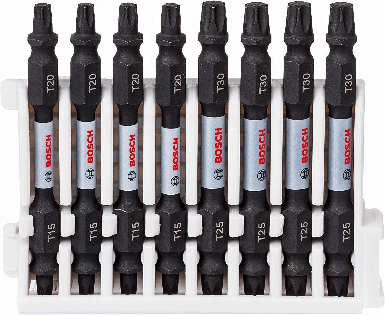Bohrer- und Bitset 8tlg, Doppelschrauber Set Torx Impact Control, 8 x T15-T30 Bits L65mm