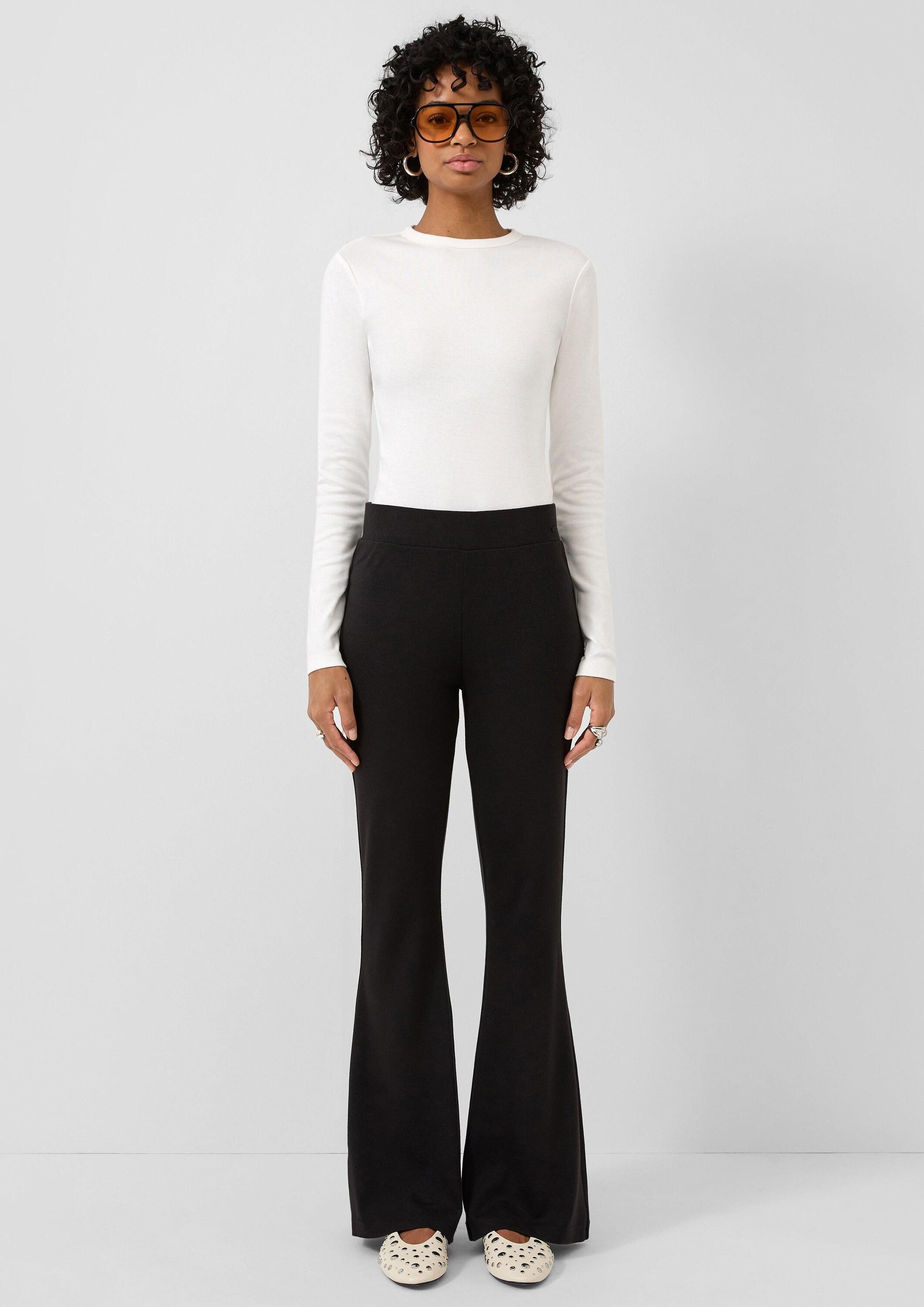 QS Chinos Hose Jerseyhose mit ausgestelltem Bein günstig online kaufen