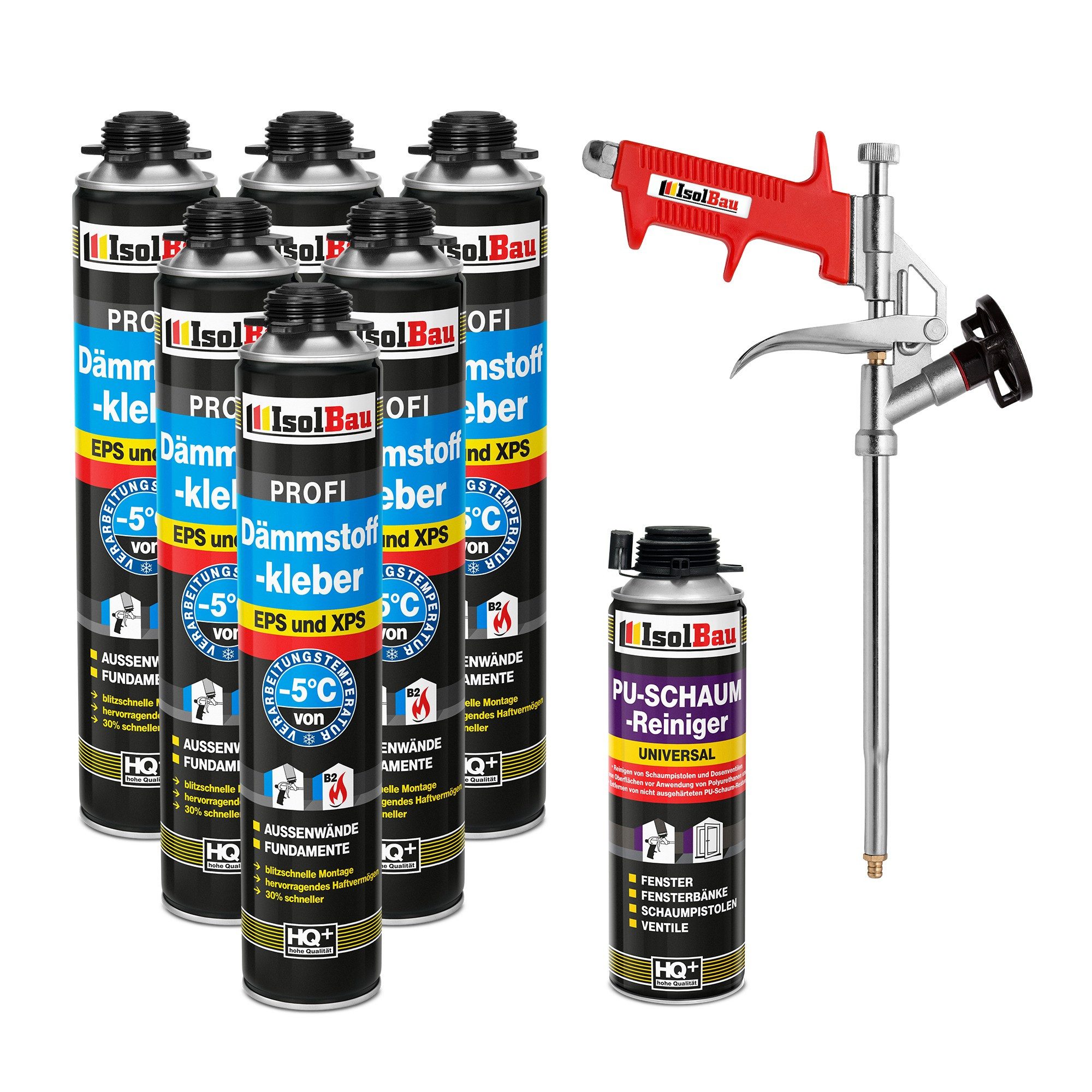 None Монтажный клей SET Dämmstoffkleber 6 x 750 ml B2 Kleber für Dämmung Perimeterkleber, Rasches und zuverlässiges Ausrichten der Dämm- u.Trockenbauplatten