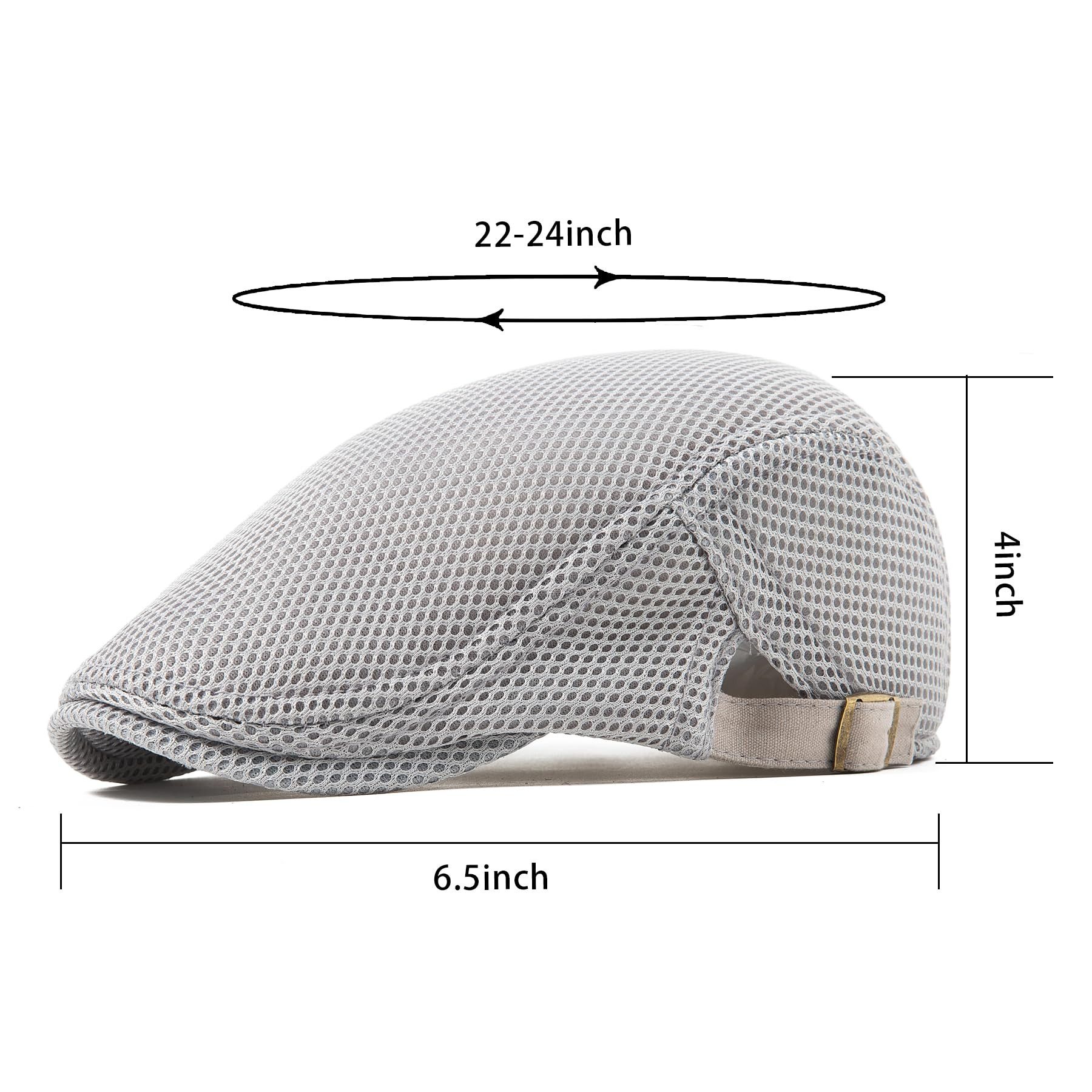 Zaewry Flat Cap Herren Atmungsaktive Mesh-Sommermütze Verstellbare Schiebermütze Baskenmütze Ivy Cap Cabbie Flat Cap